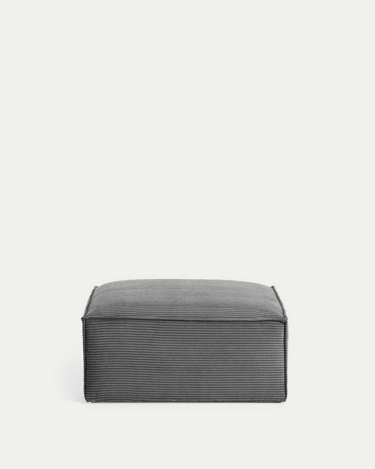 Blok fire-retardant footrest in thick grey corduroy 90 x 74cm FSC Mix Credit