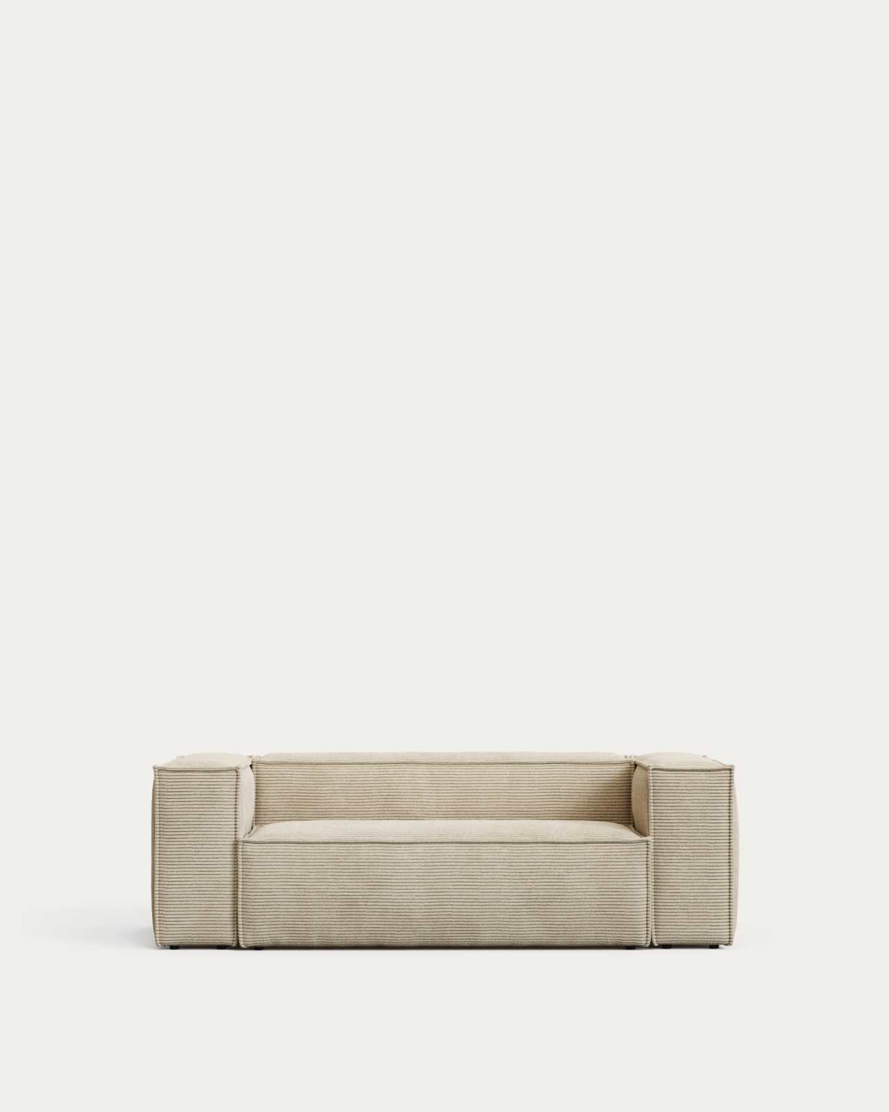 Blok 2-seater sofa in natural thick corduroy 210cm FSC Mix Credit