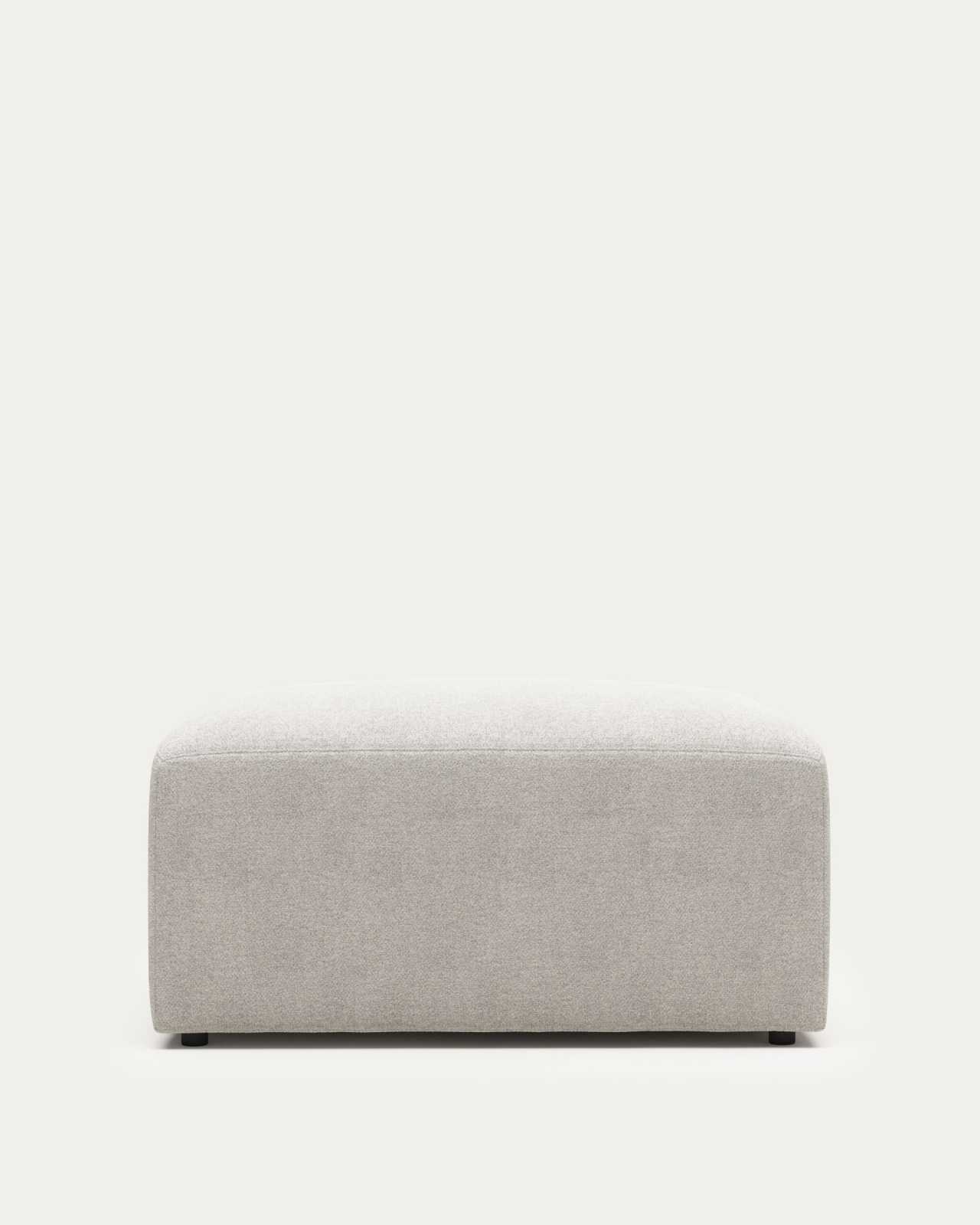 Blok fire-retardant white bouclé footrest 90 x 74cm FSC Mix Credit