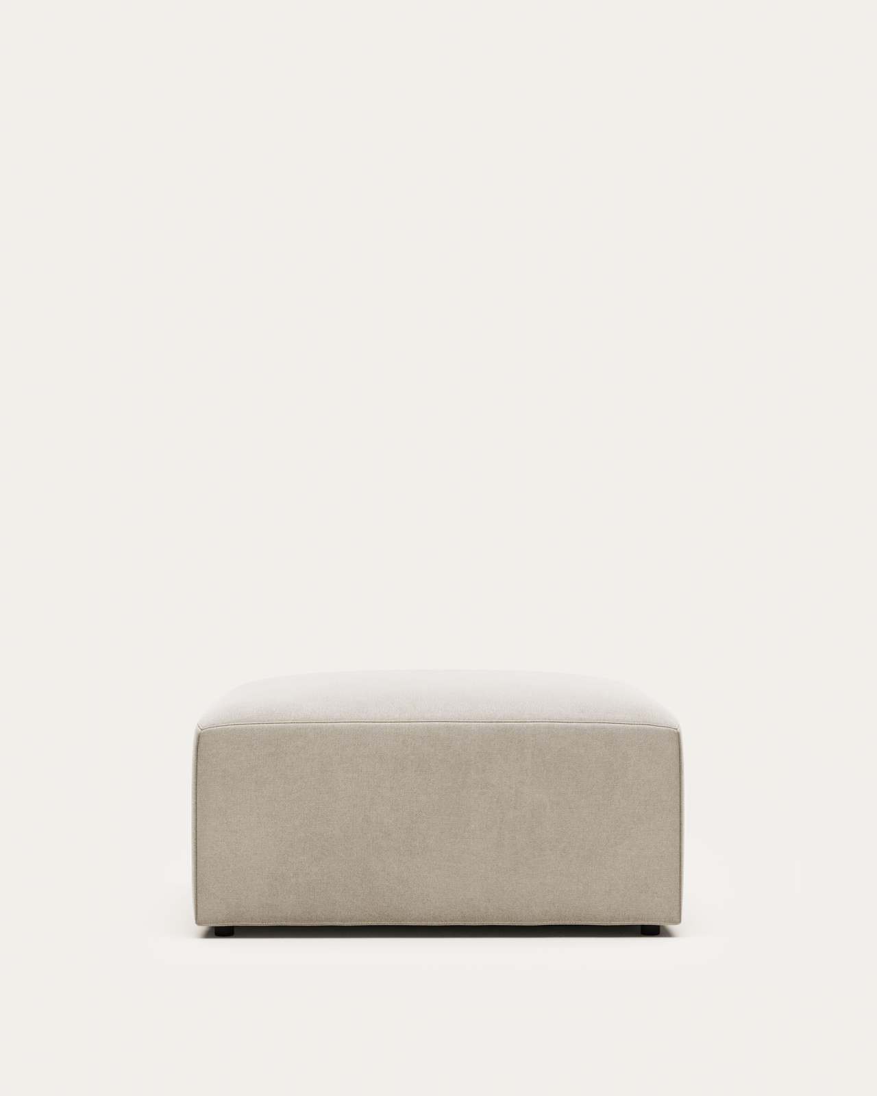 Blok fire-retardant footrest in white chenille 90 x 74cm