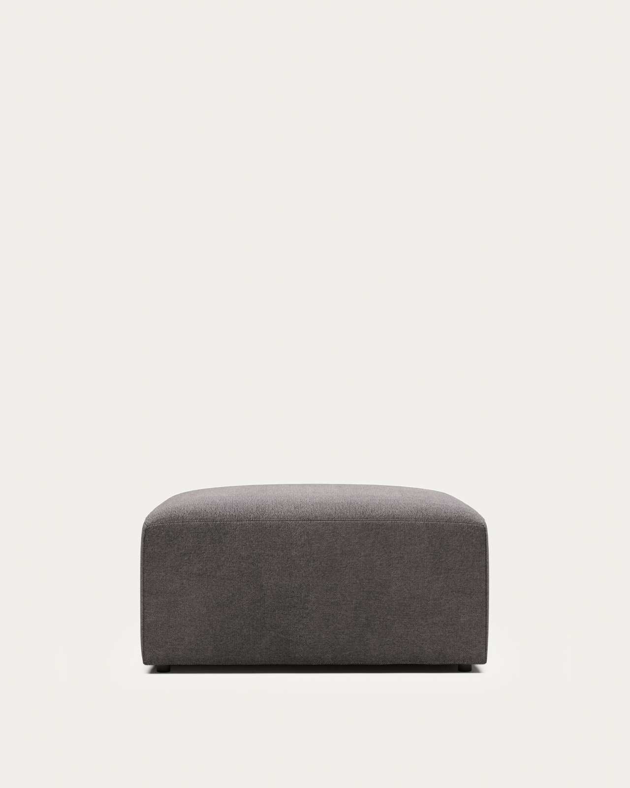 Blok fire-retardant footrest in grey chenille 90 x 74cm