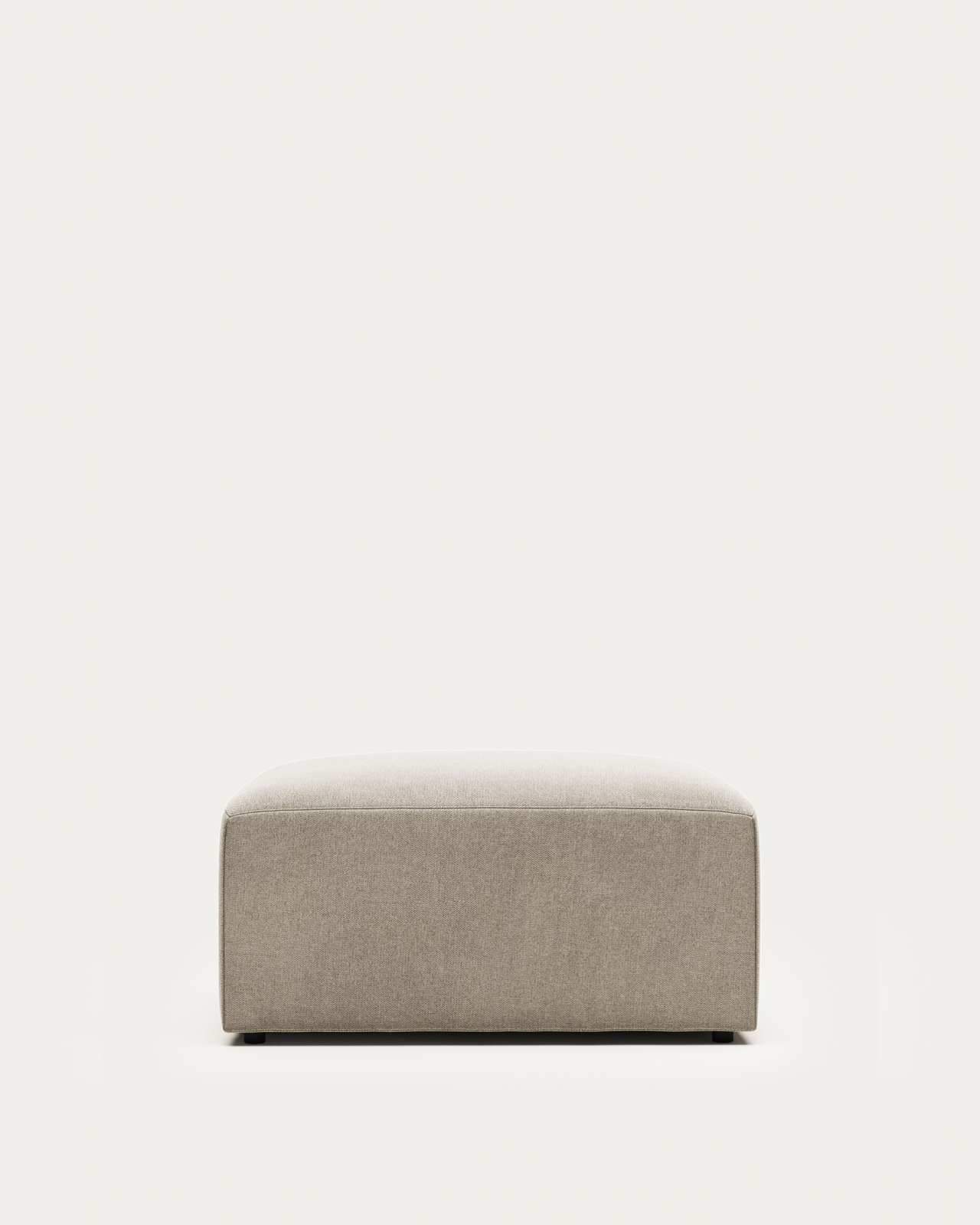 Blok fire-retardant footrest in beige chenille 90 x 74cm