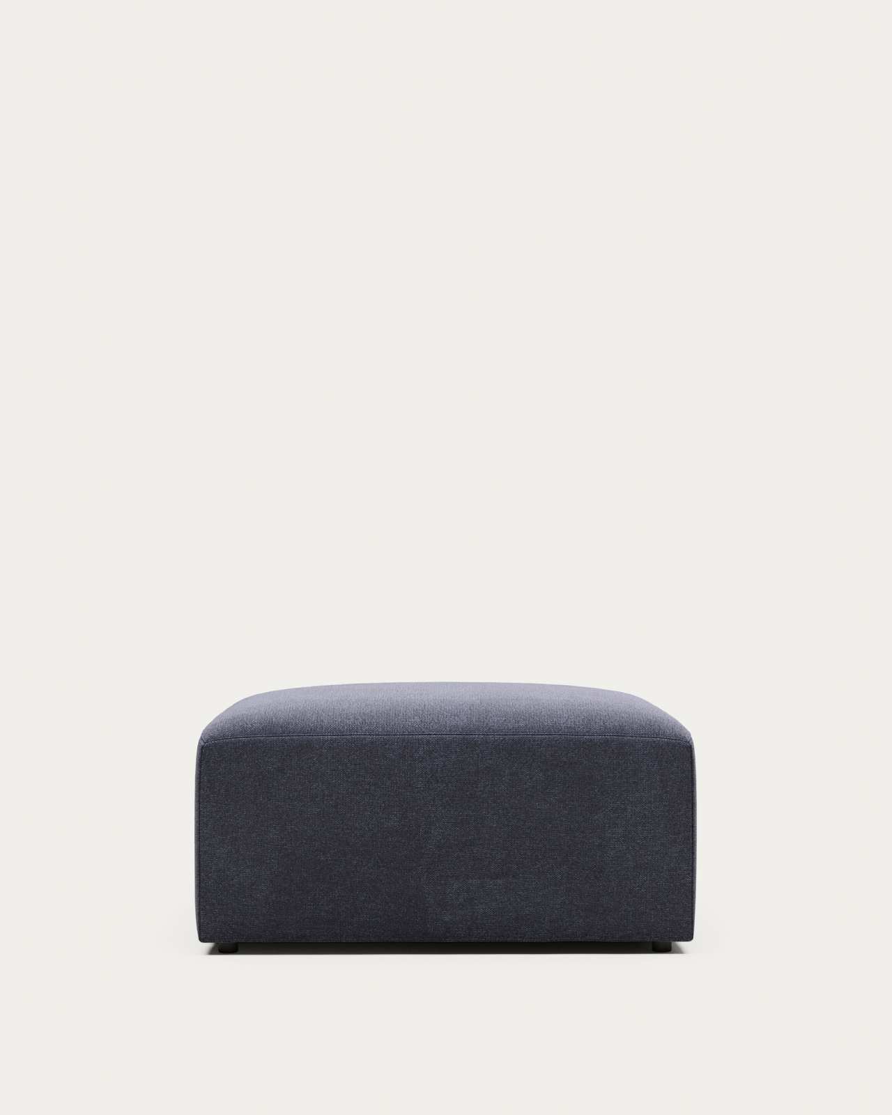 Blok fire-retardant footrest in blue chenille 90 x 74cm