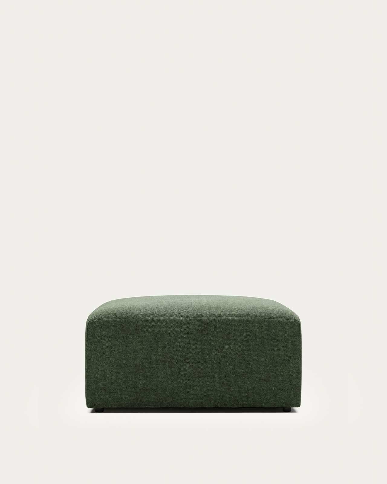 Blok fire-retardant footrest in green chenille 90 x 74cm