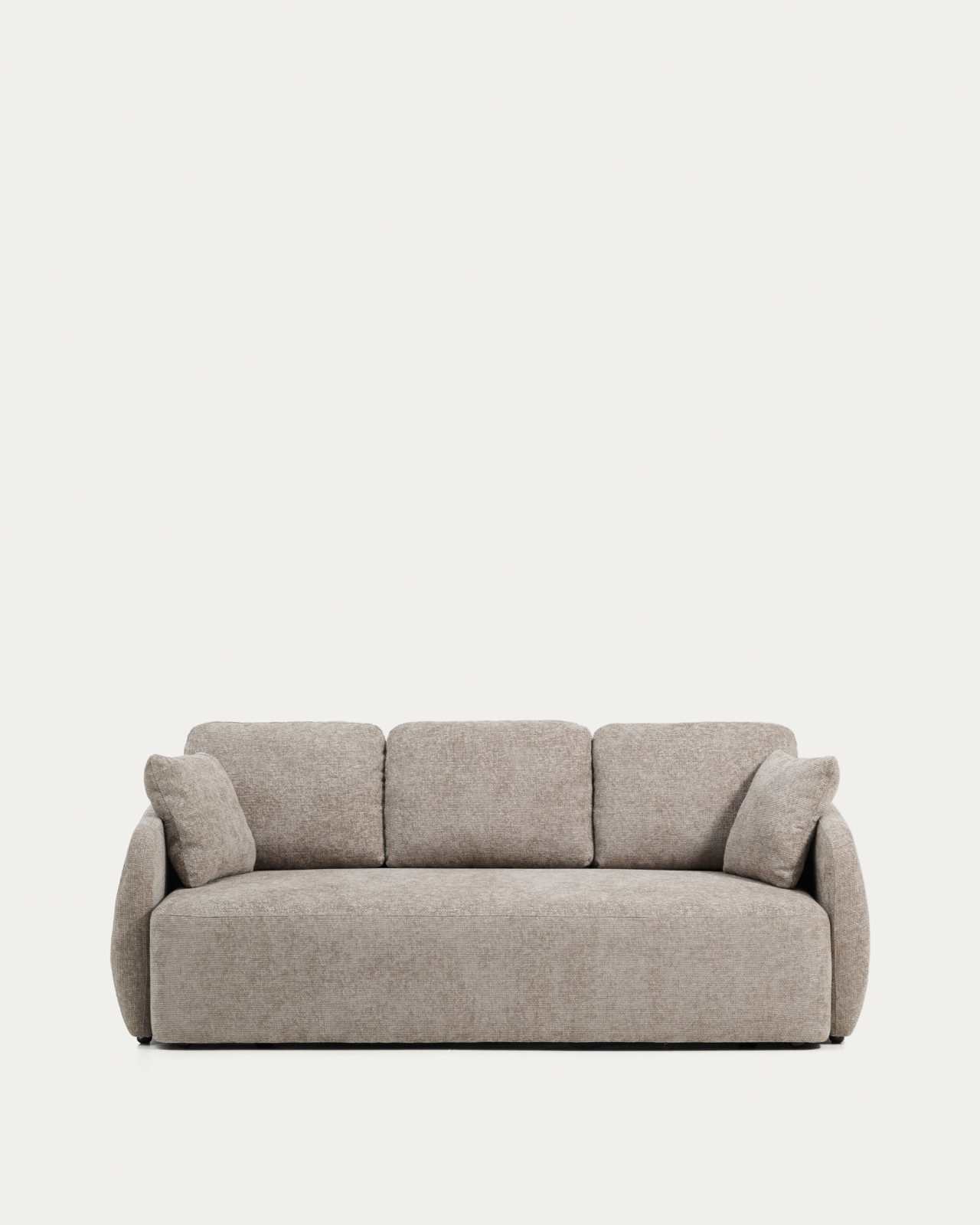 Canapé-lit Laira 3 places en chenille taupe 218 cm FSC Mix Credit