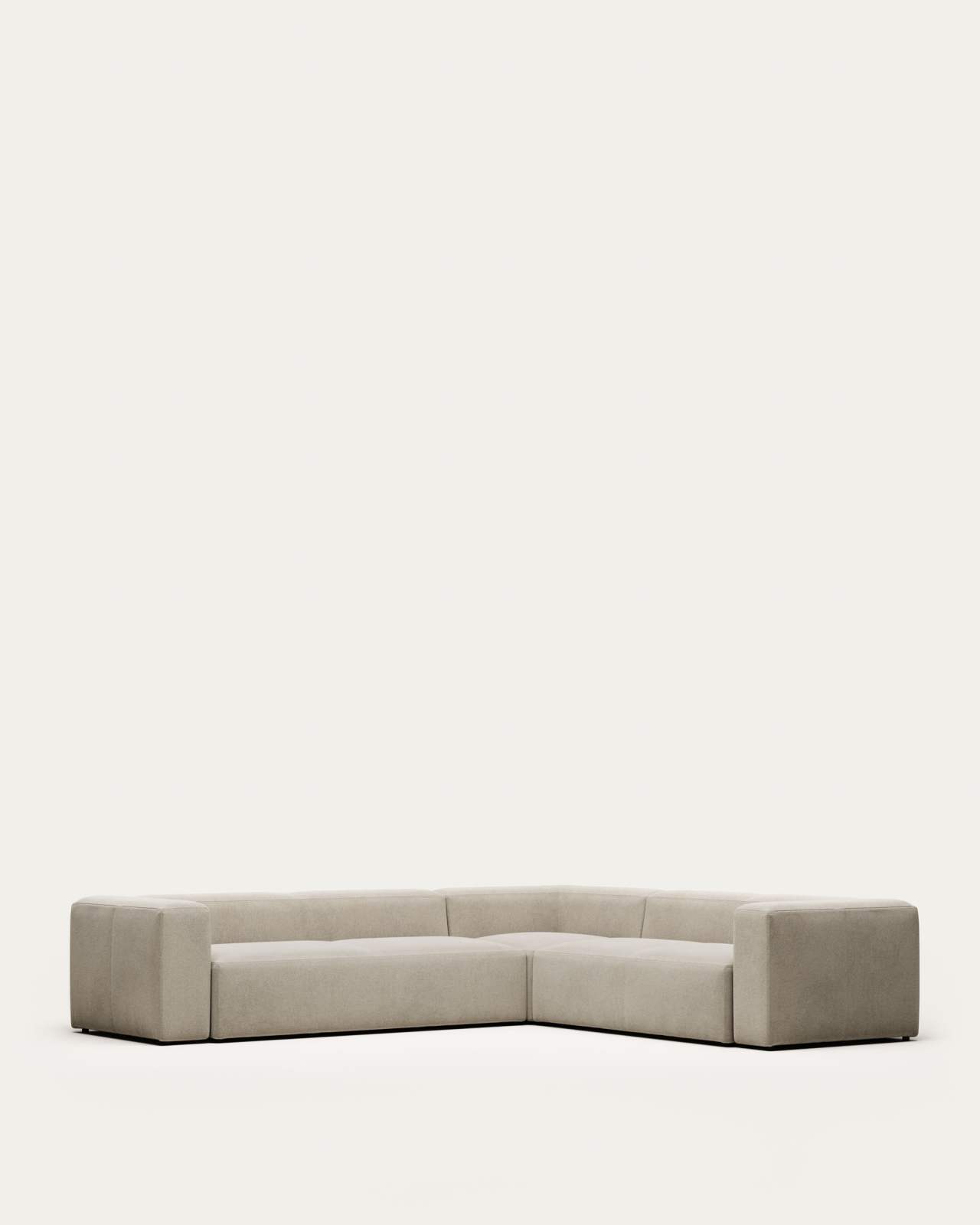 Blok 5 seater corner sofa in beige, 320 x 290 cm / 290 x 320 cm FR