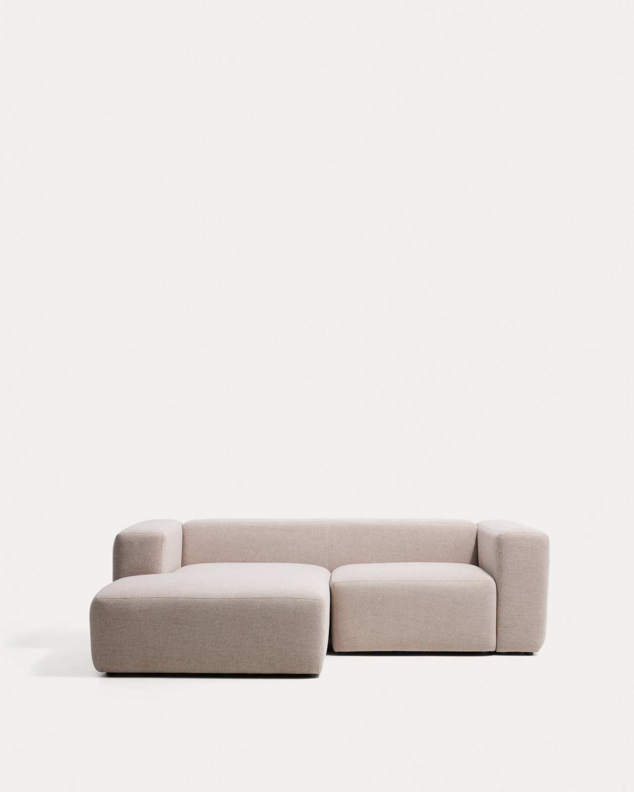 Blok 2-seater beige chenille left chaise longue sofa 240cm FSC Mix Credit
