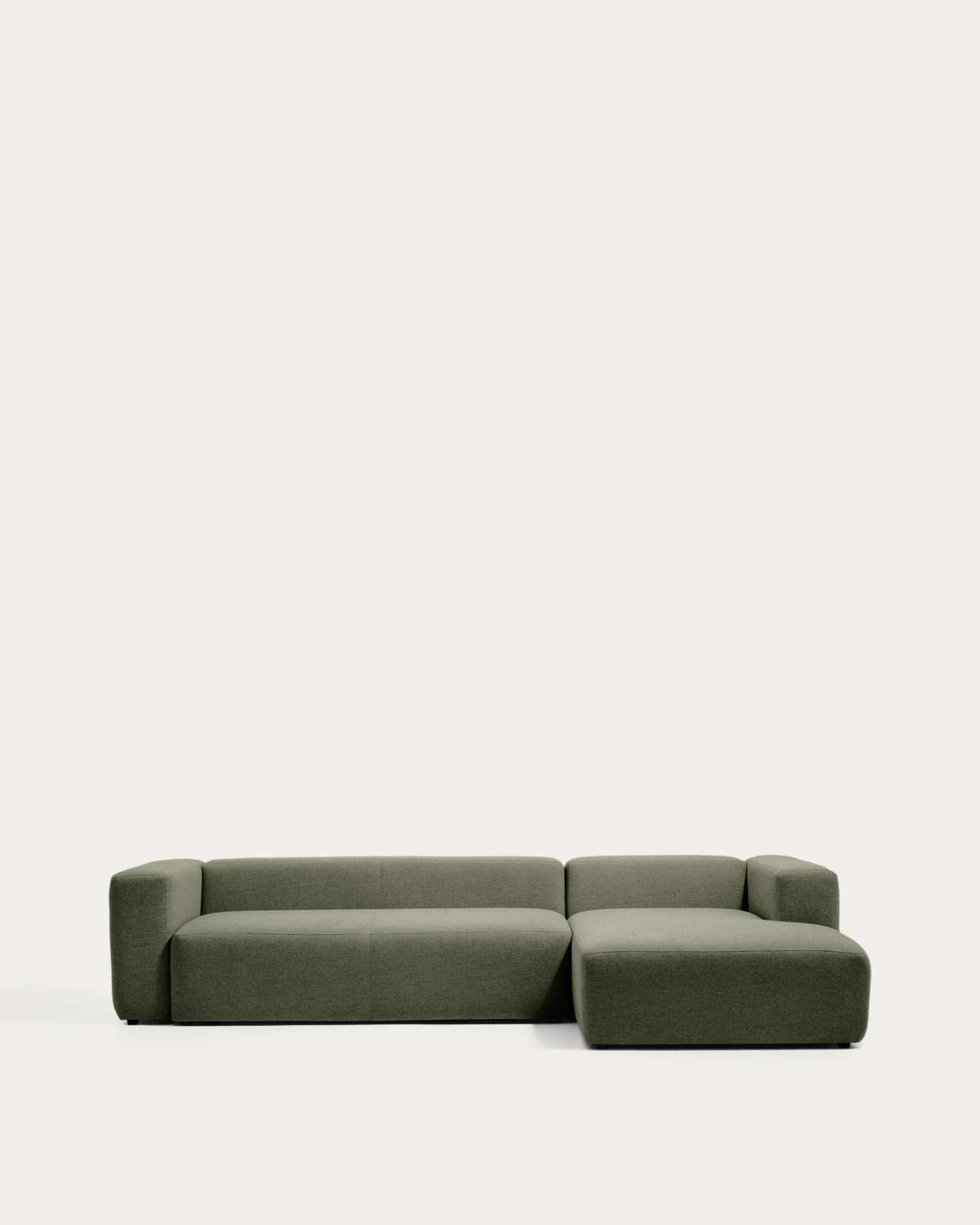 Blok 4-seater moss green chenille right chaise longue sofa 330cm FSC Mix Credit