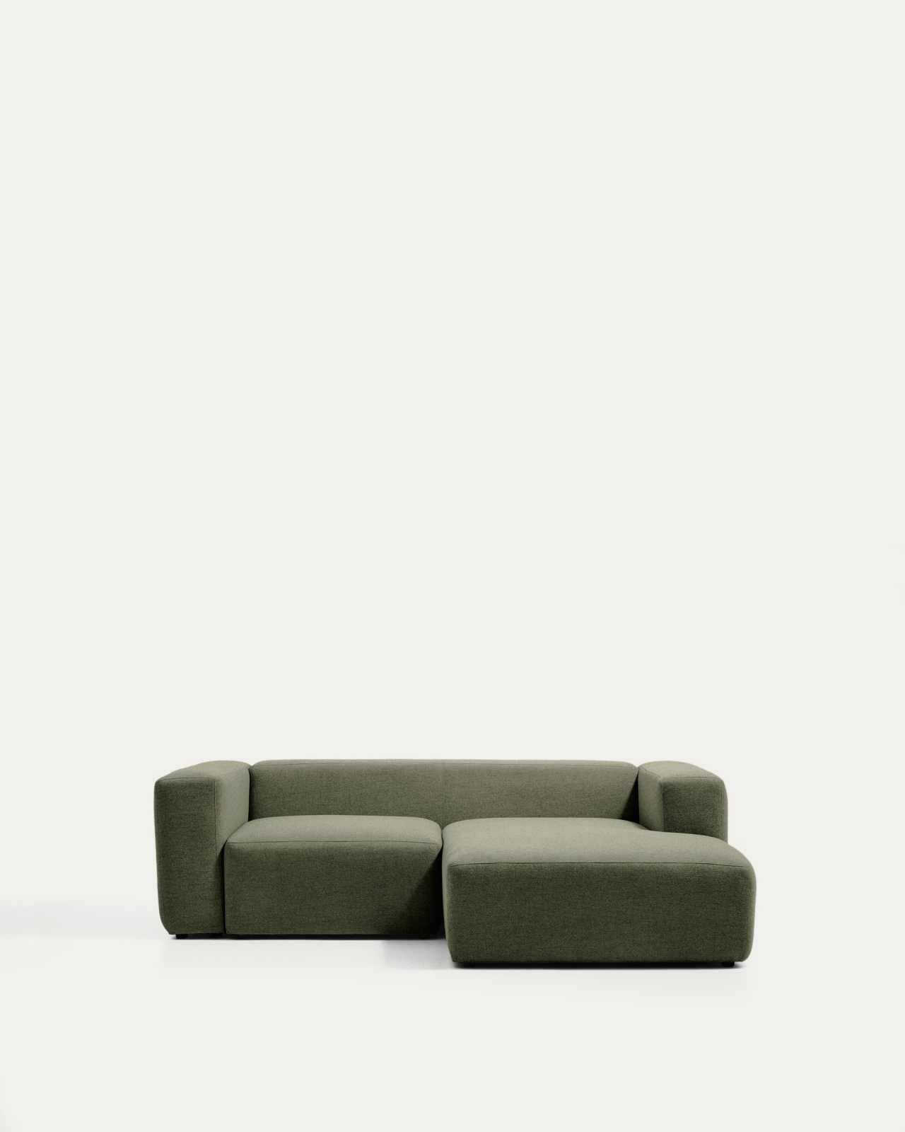 Blok 2-seater moss green chenille right chaise longue sofa 240cm FSC Mix Credit
