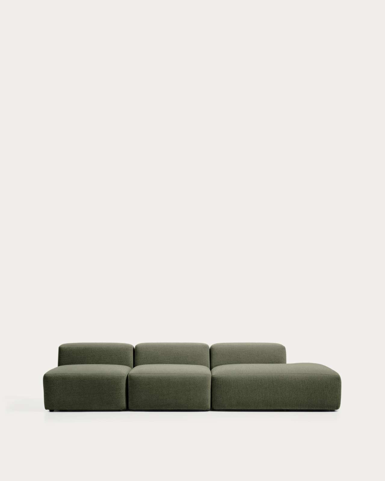 Blok moss green chenille 3-seater sofa with right terminal 325cm FSC Mix Credit