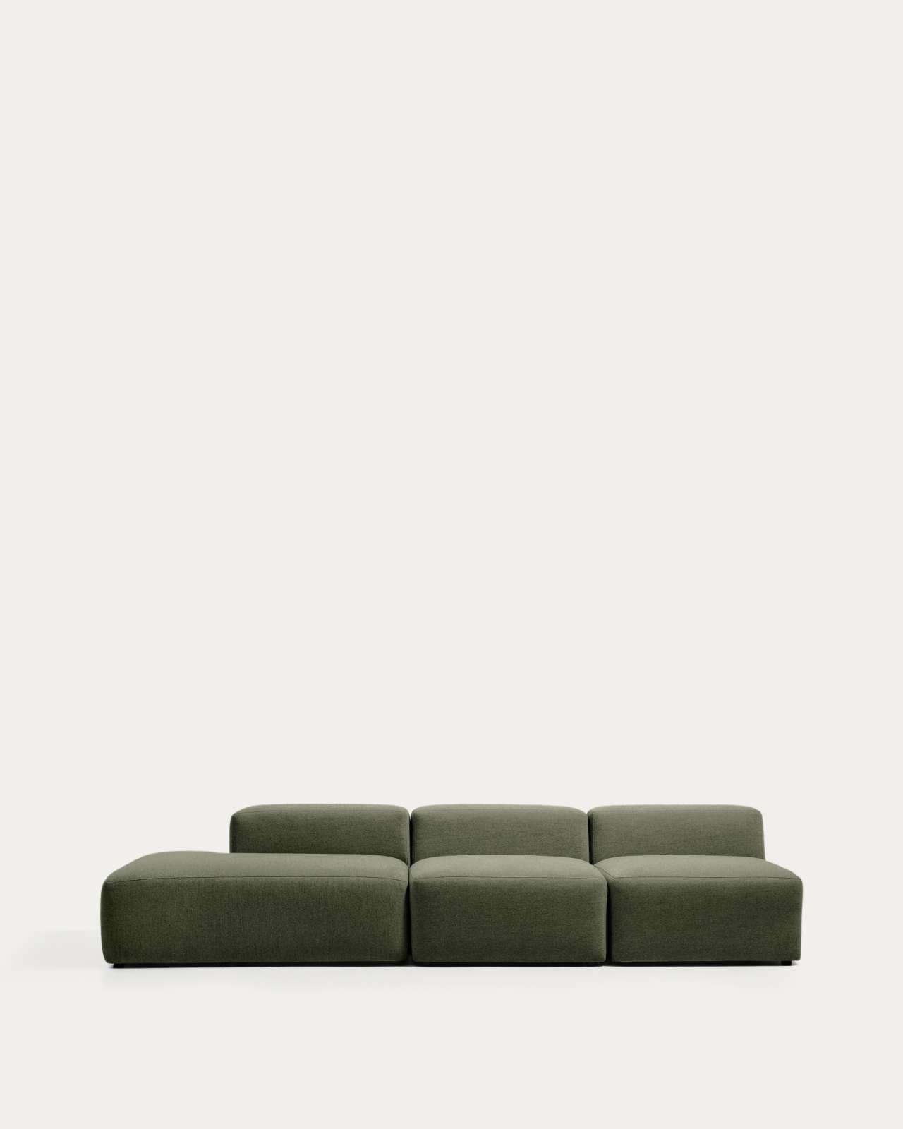 Blok moss green chenille 3-seater sofa with left terminal 325cm FSC Mix Credit