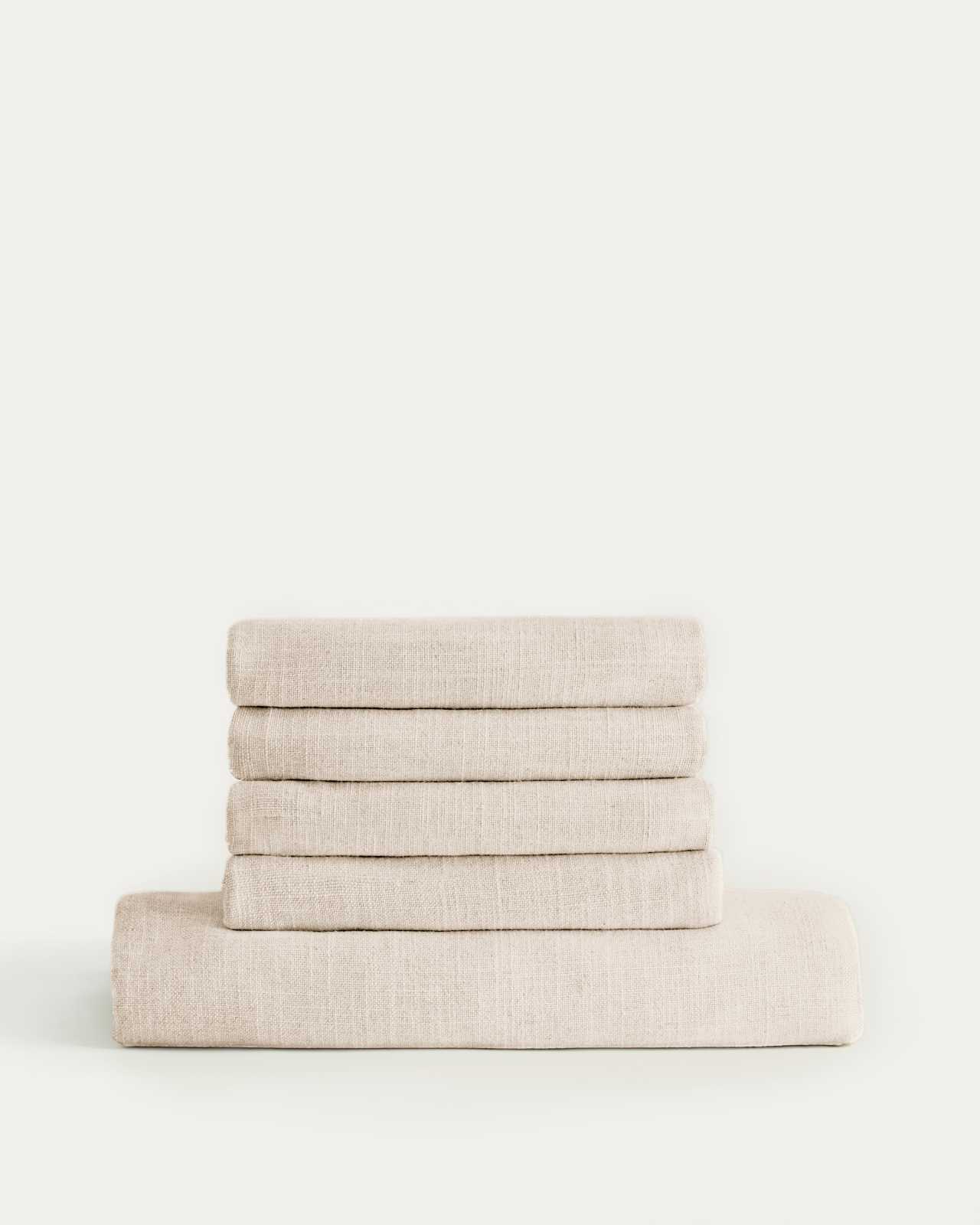 Anarela beige linen 2-seater sofa cover
