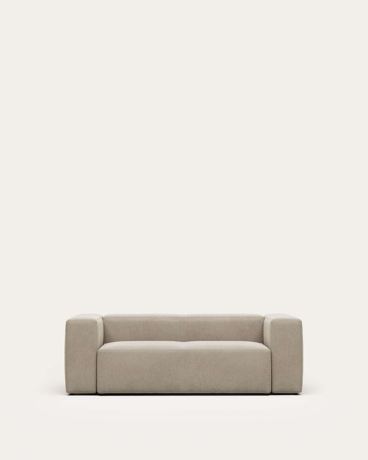 Blok fire-retardant 2-seater sofa in beige chenille 210cm