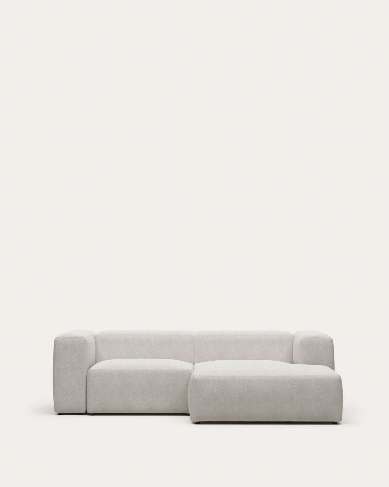Blok fire-retardant white bouclé 2-seater sofa with right chaise longue 240cm FSC Mix Credit