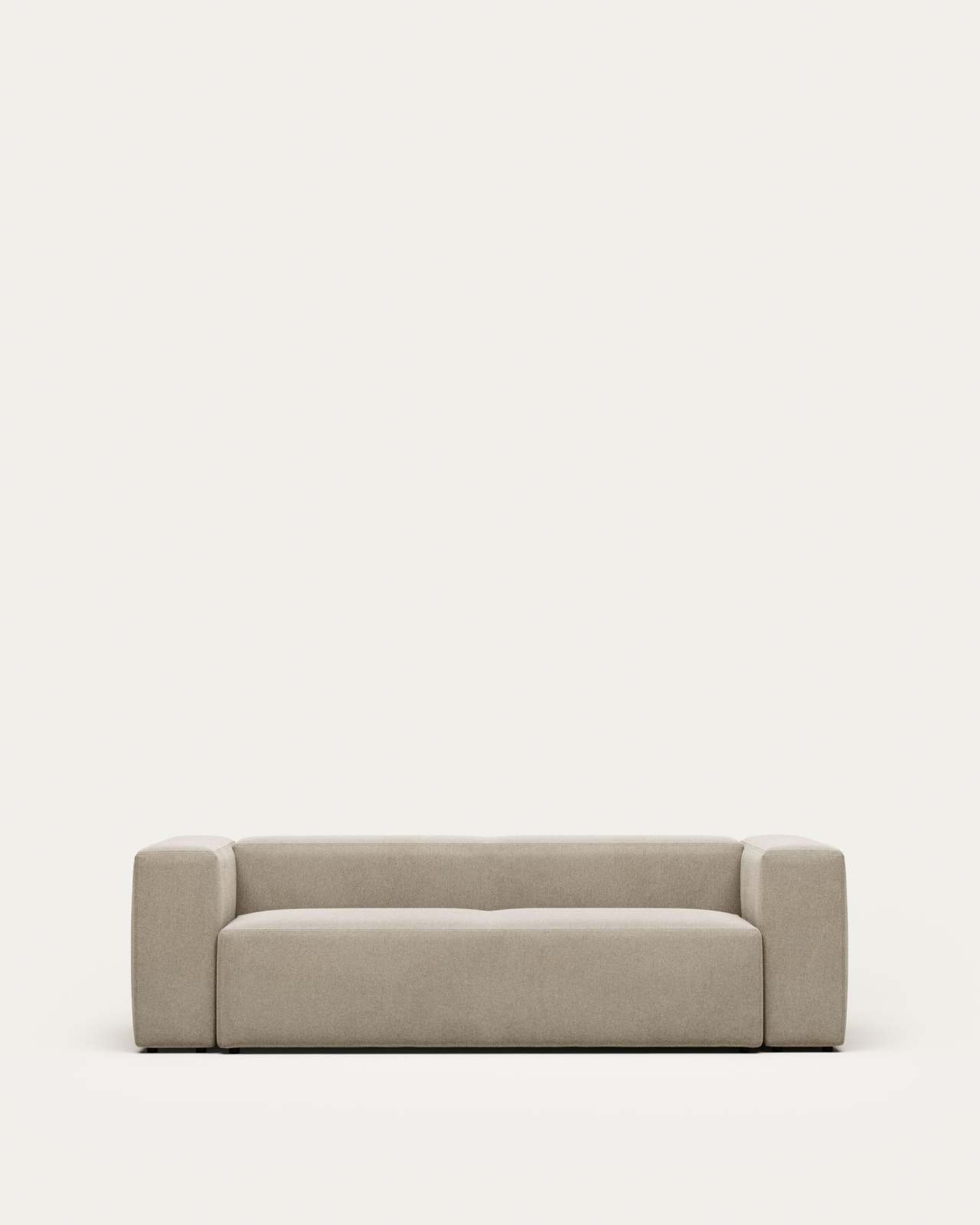 Blok fire-retardant 3-seater sofa in beige chenille 240cm