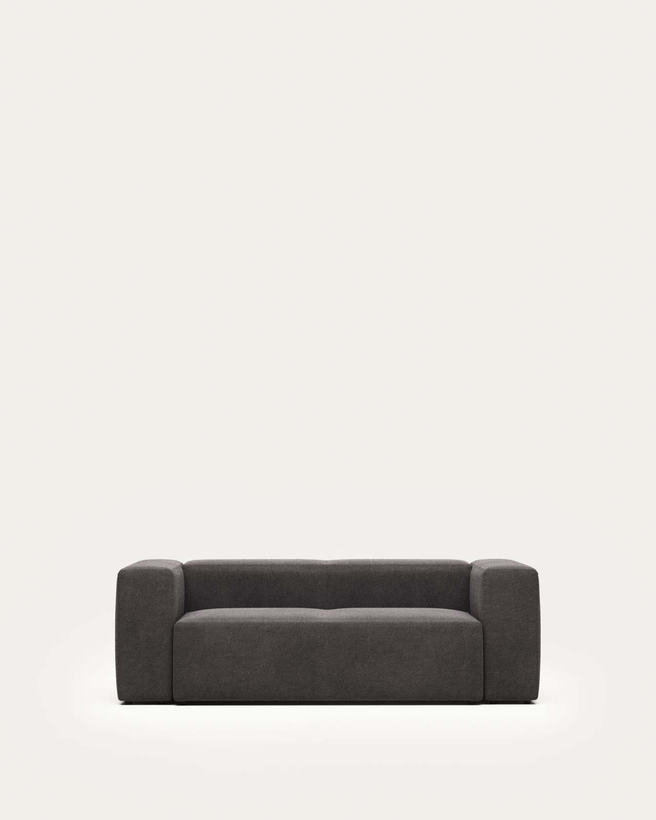 Blok fire-retardant 2-seater sofa in grey chenille 210cm