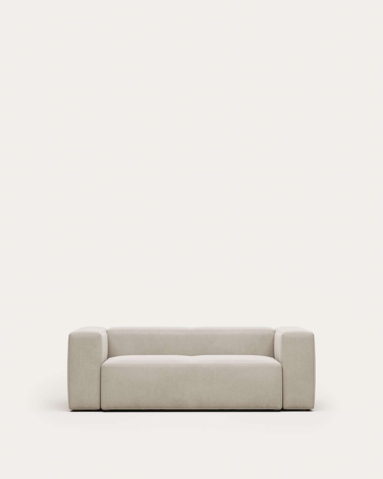 Blok fire-retardant 2-seater sofa in white chenille 210cm