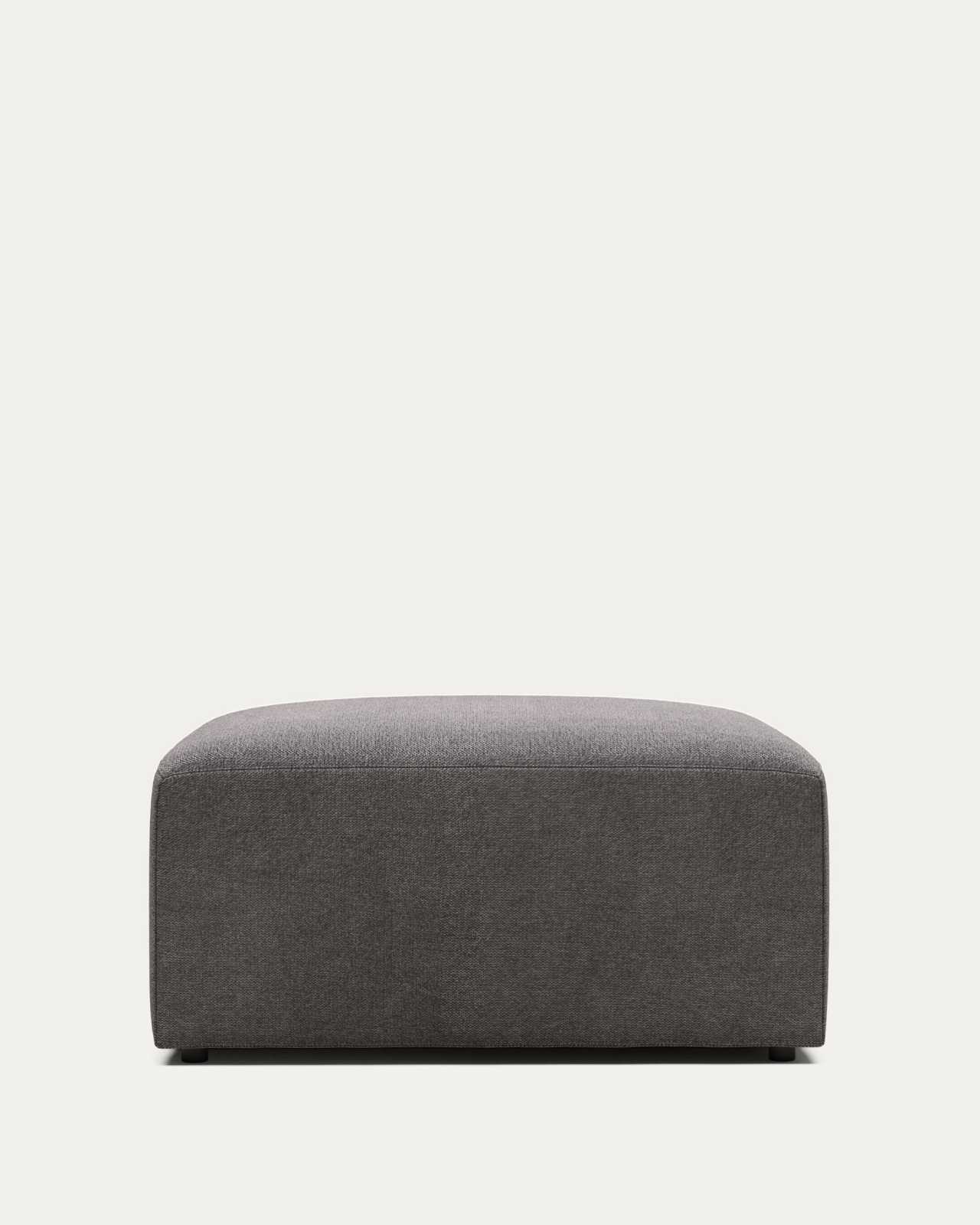 Blok fire-retardant footrest in grey chenille 90 x 70cm