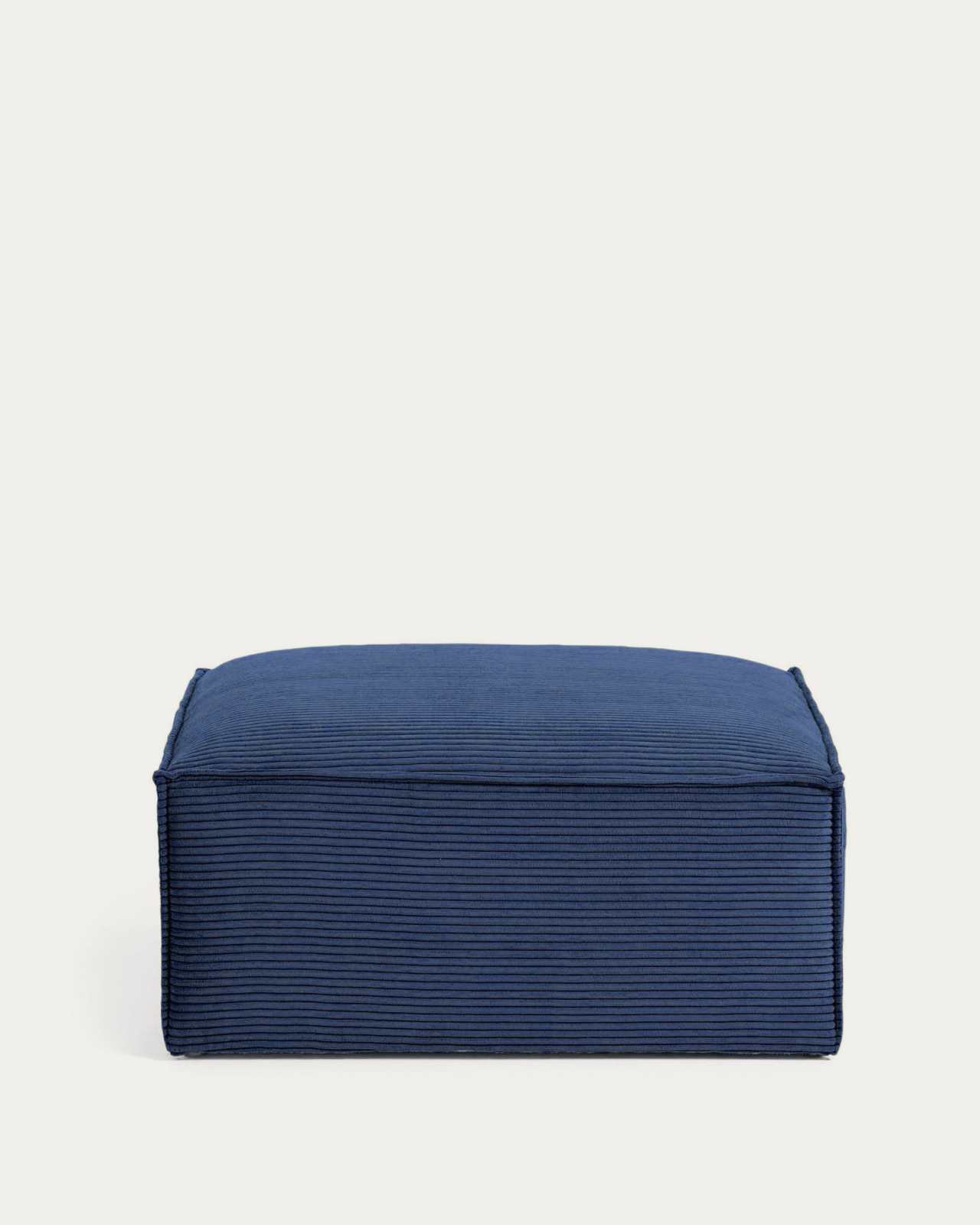 Repose-pieds Blok ignifugé en velours côtelé épais bleu 90 x 70 cm FSC Mix Credit