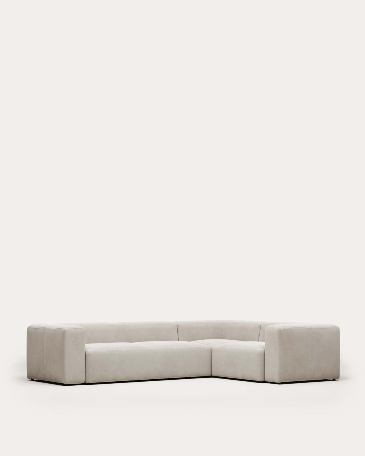 Blok fire-retardant 4-seater corner sofa in white chenille 320 x 230cm/230 x 320cm
