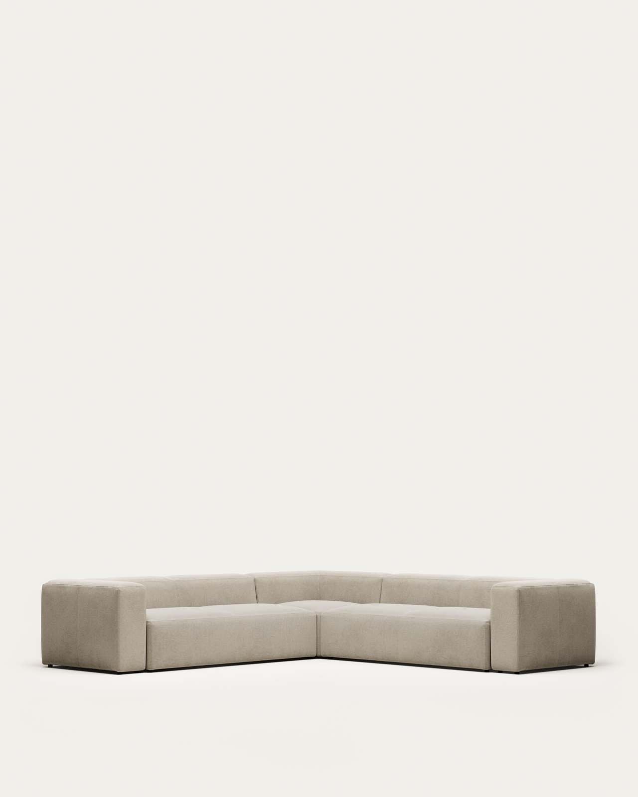 Blok fire-retardant 6-seater corner sofa in beige chenille 320 x 320cm