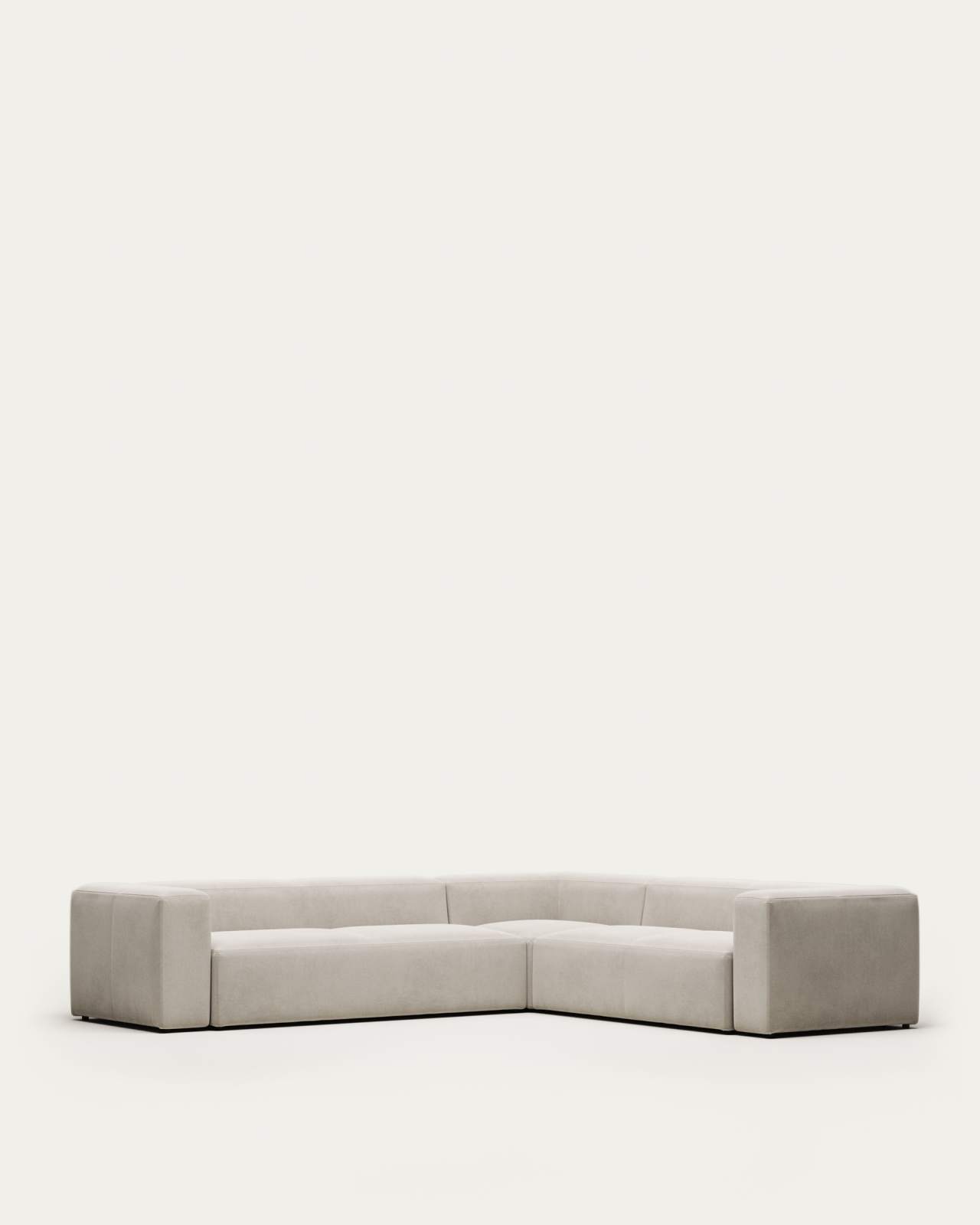 Blok beige chenille 5-seater corner sofa 320 x 290cm/290 x 320cm FSC Mix Credit