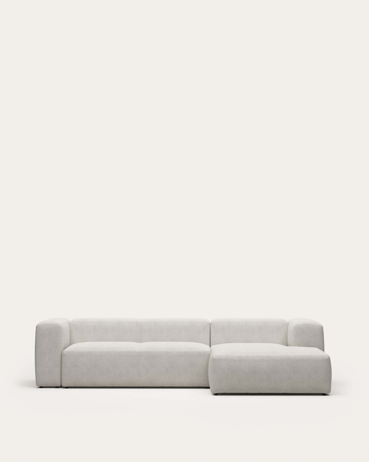 Blok fire-retardant white bouclé 3-seater sofa with right chaise longue 300cm FSC Mix Credit