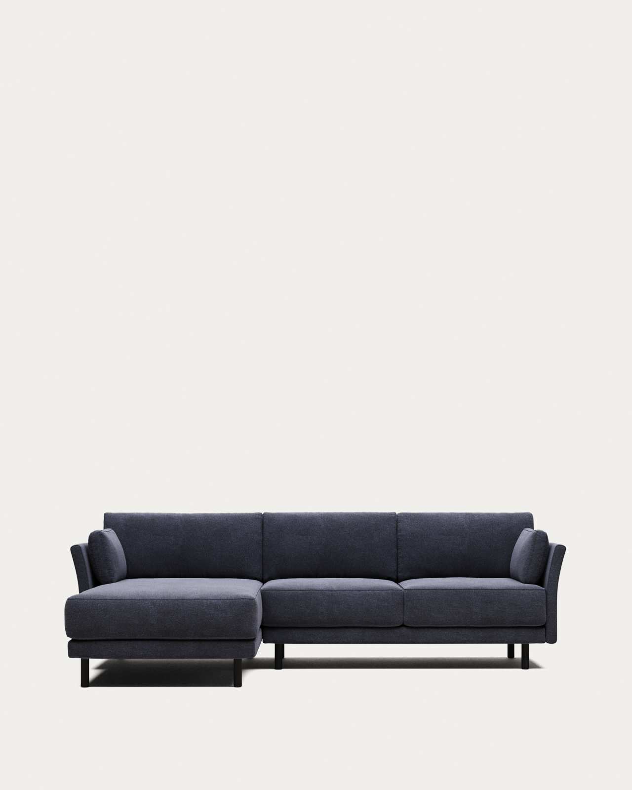 Gilma 3 seater sofa with left/right side chaise in blue and black finish legs, 260 cm FR