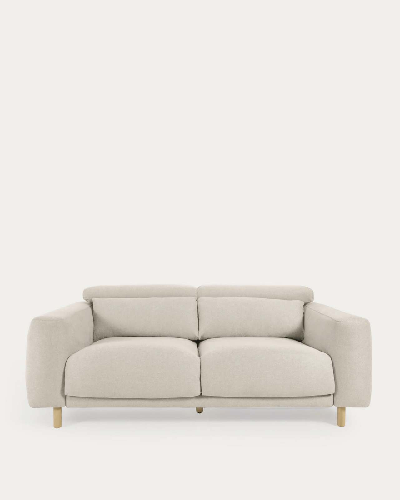 Singa 3 seater sofa with reclining headrest and extendable seat in white 215 cm