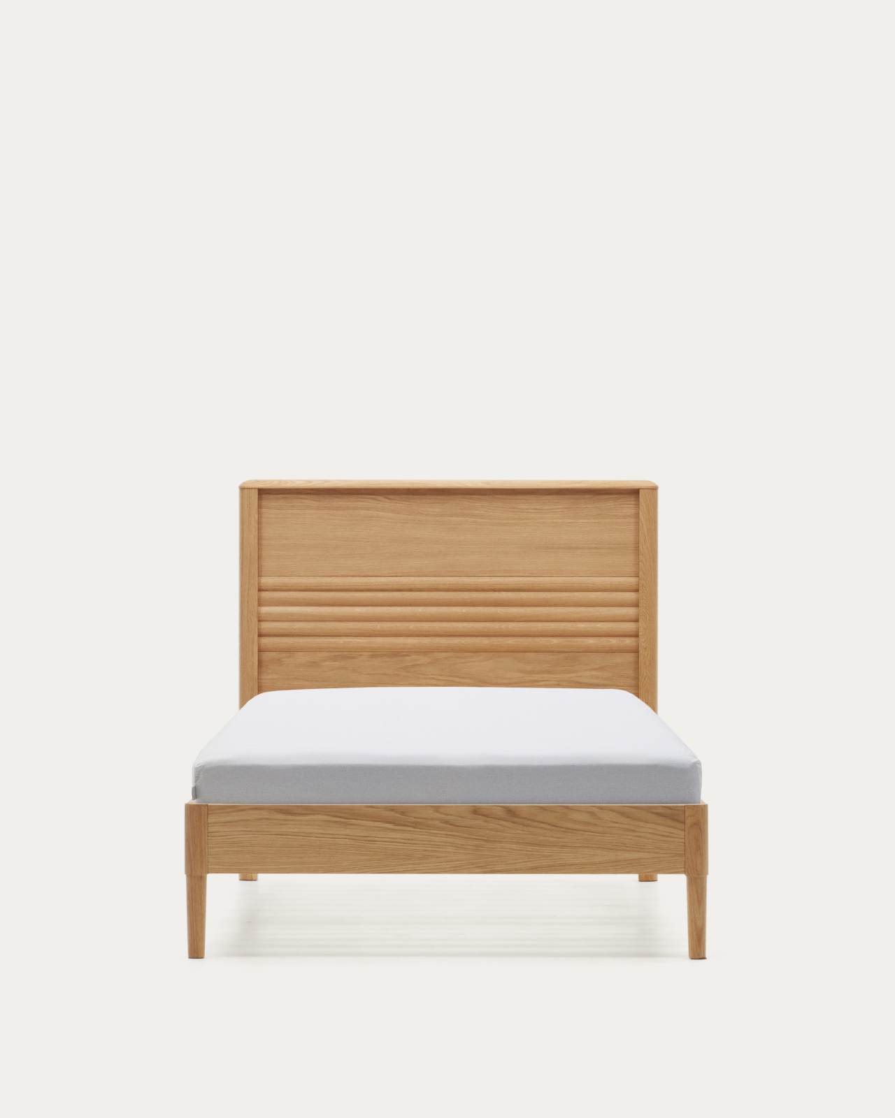 Llit Lenon de fusta i xapa de roure per a matalàs de 90 x 200 cm FSC MIX Credit