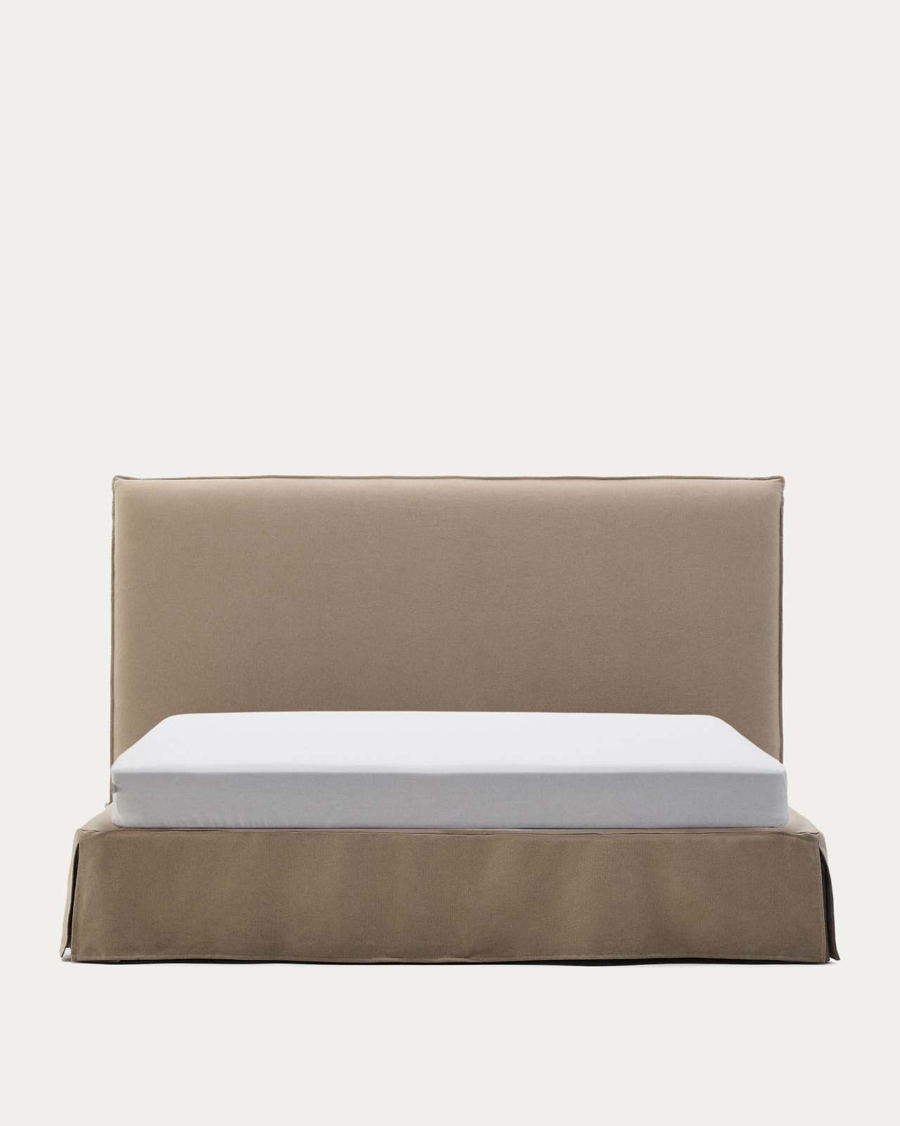 Letto sfoderabile Jaira in lino e cotone topo per materasso da 180 x 200 cm FSC Mix Credit