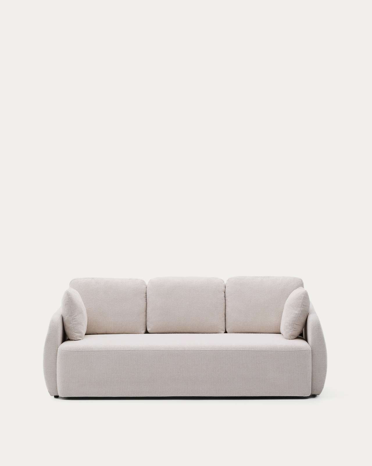 Laira 3-seater sofa bed in ecru chenille 218cm FSC Mix Credit