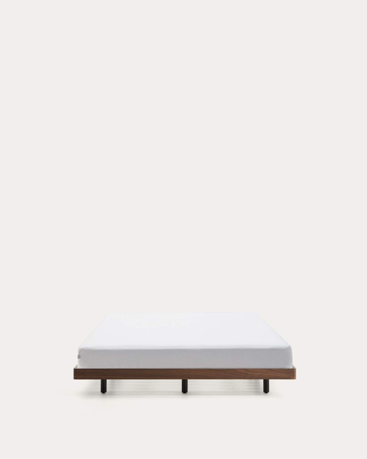 Norlen bed base in walnut veneer with dark finish for 180 x 200cm mattress FSC Mix Credit