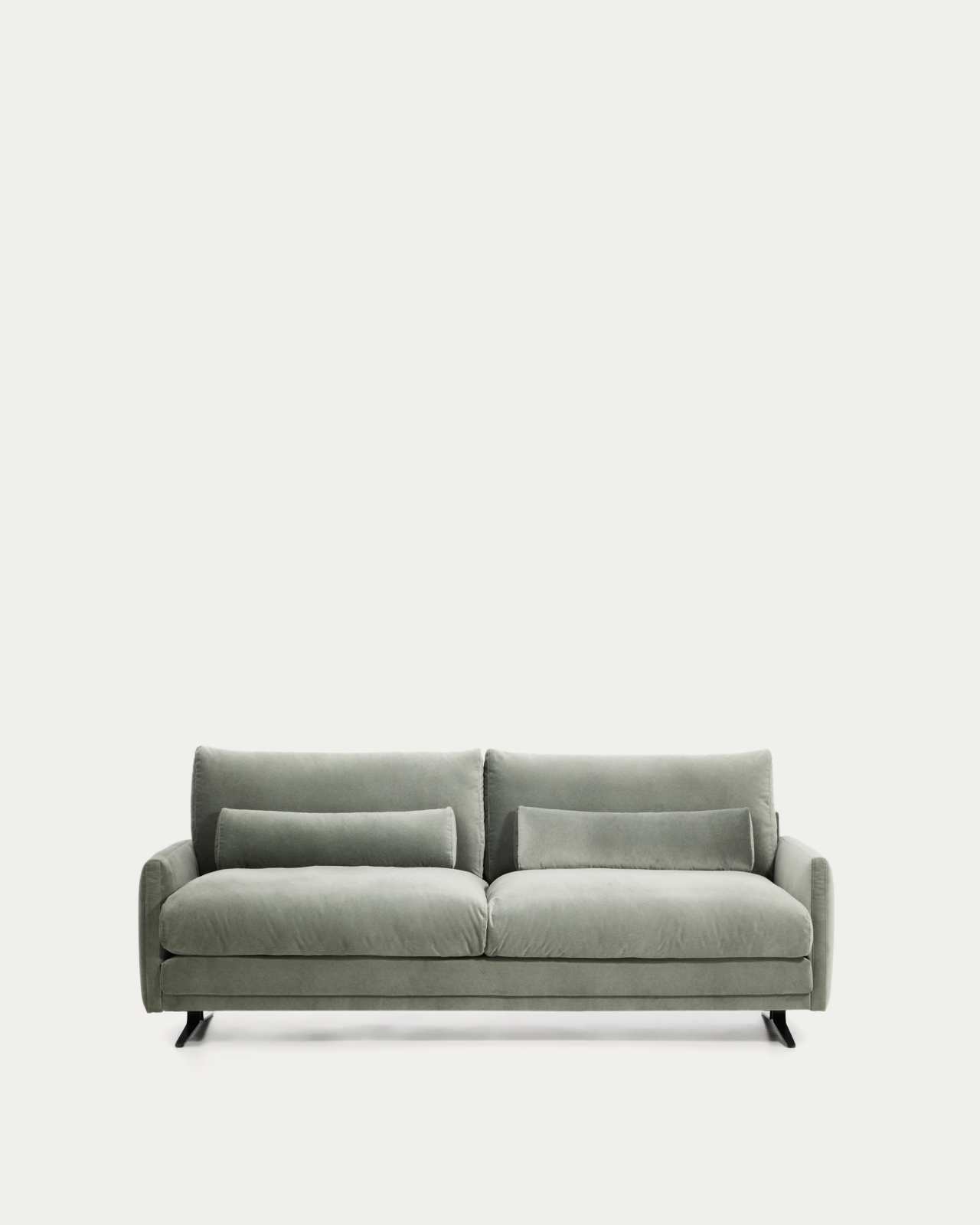 Veliro green velvet 2-seater sofa with steel legs in black finish 210cm FSC Mix Credit