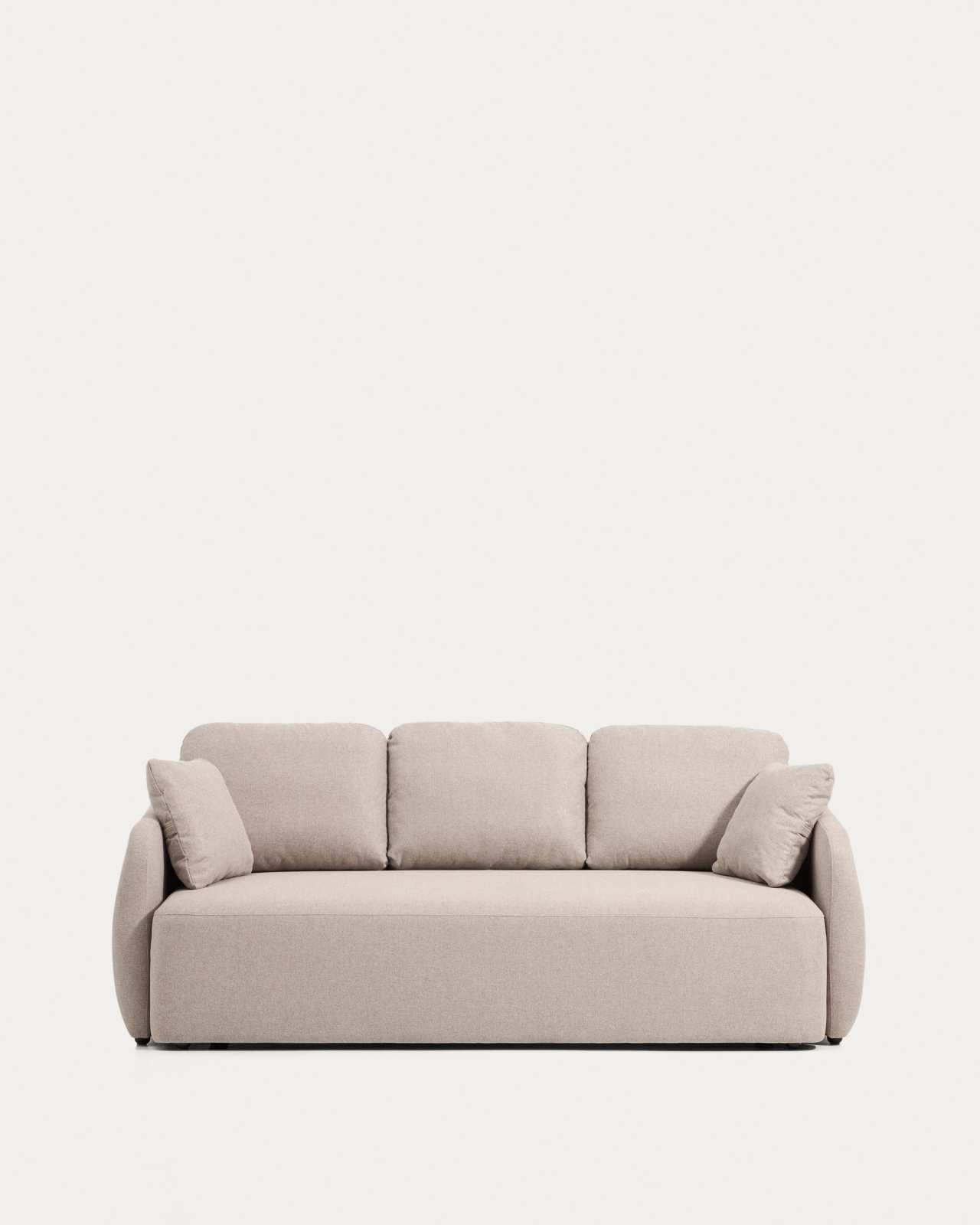 Laira 3-seater sofa bed in beige chenille 218cm FSC Mix Credit