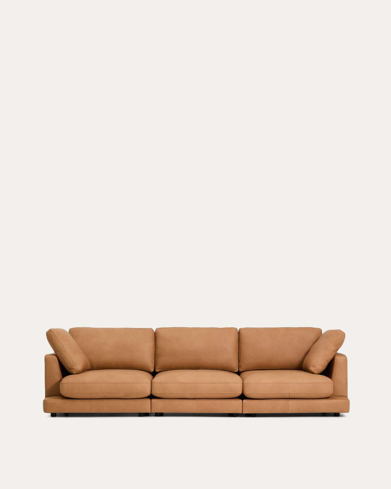 Gala 4-seater sofa in brown leather 300cm