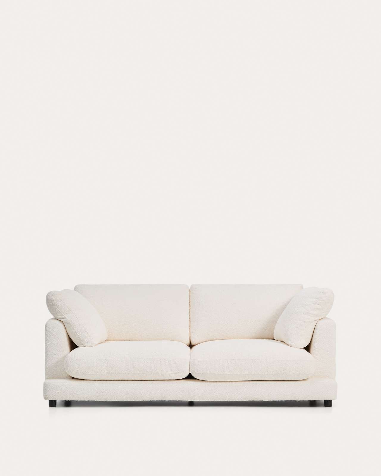 Gala fire-retardant ecru bouclé 3-seater sofa FSC Mix Credit 210cm