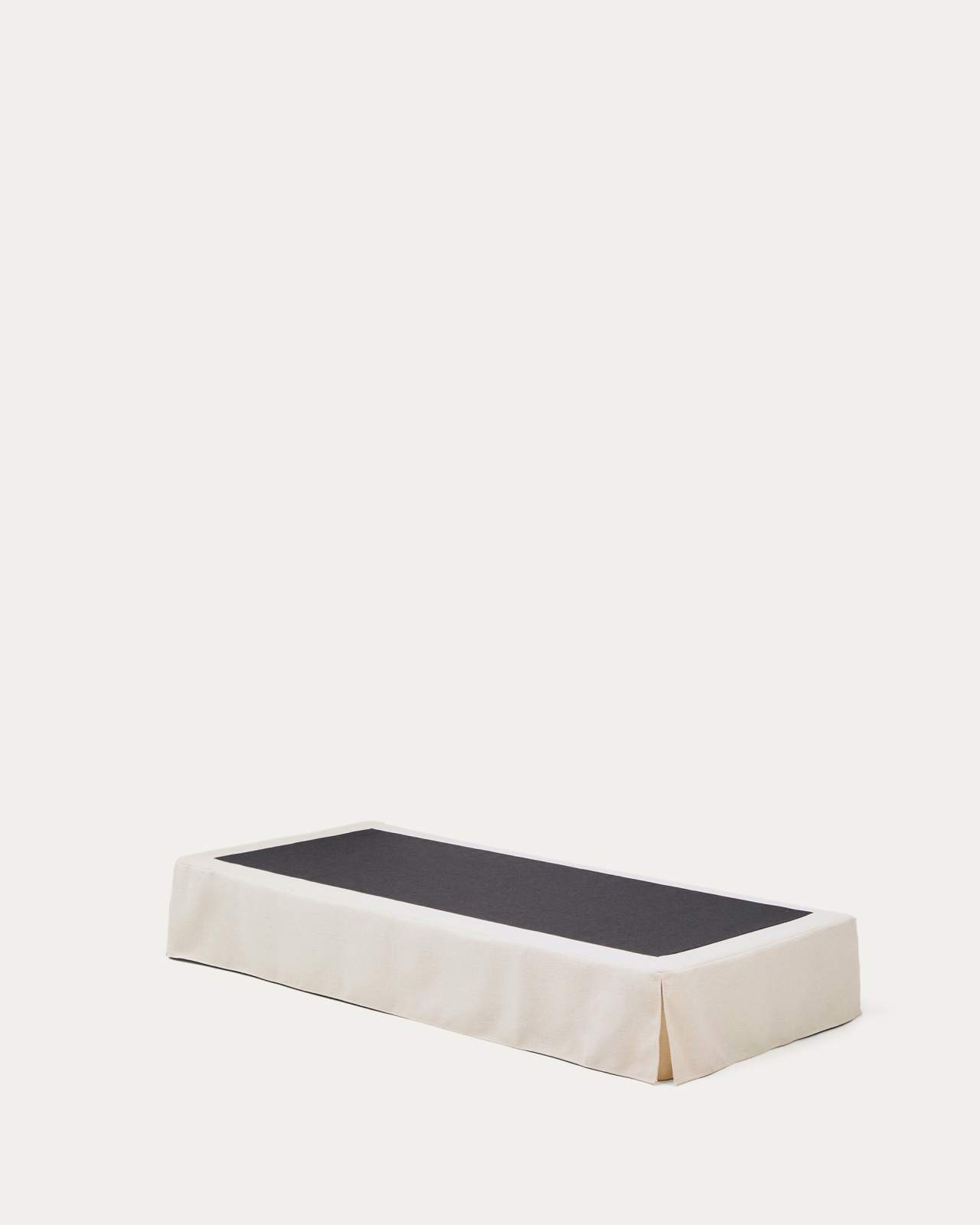 Jaira bed base with removable cover in white chenille for 90 x 200cm mattress