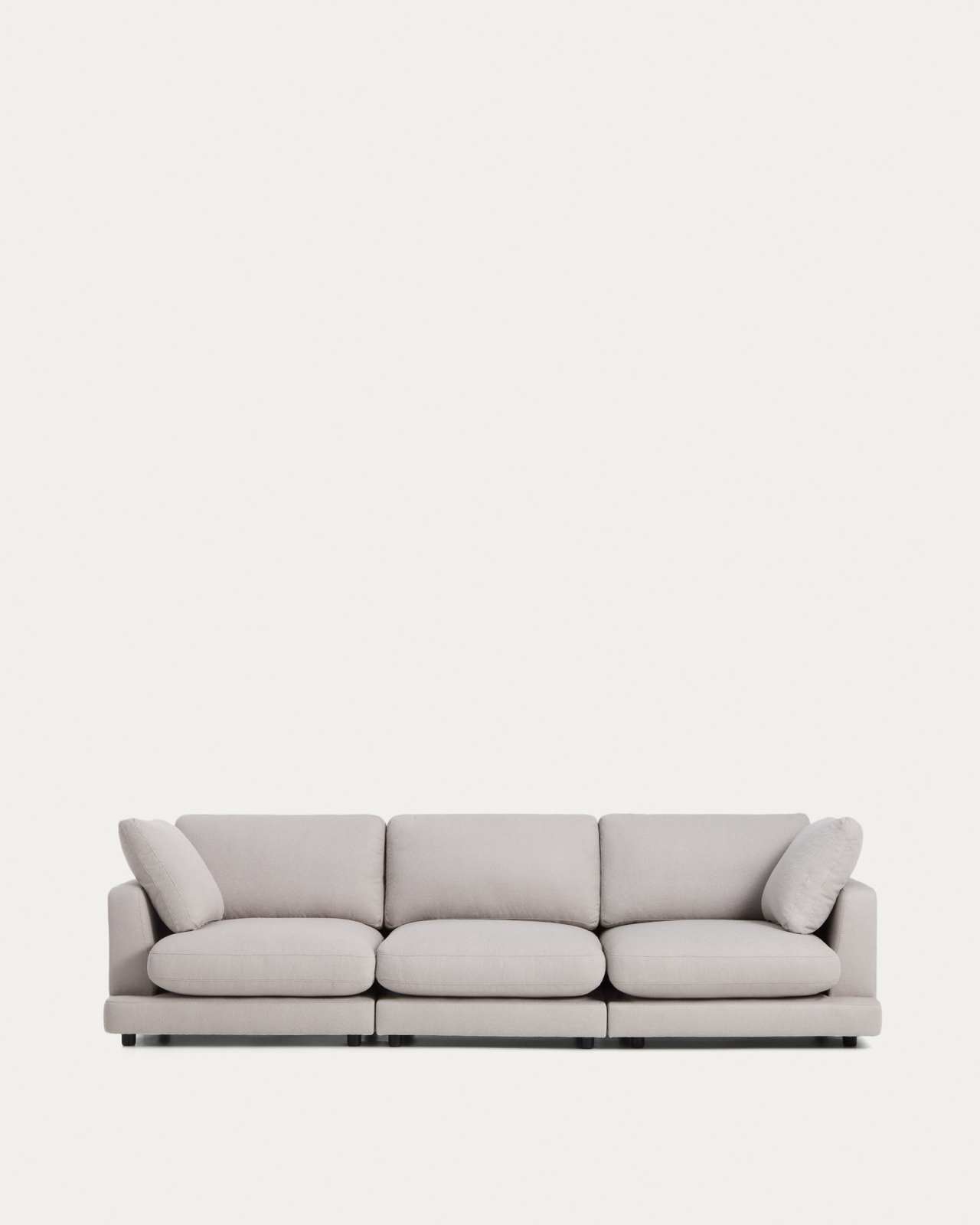 Gala 4-seater grey micro bouclé sofa FSC Mix Credit 300 cm