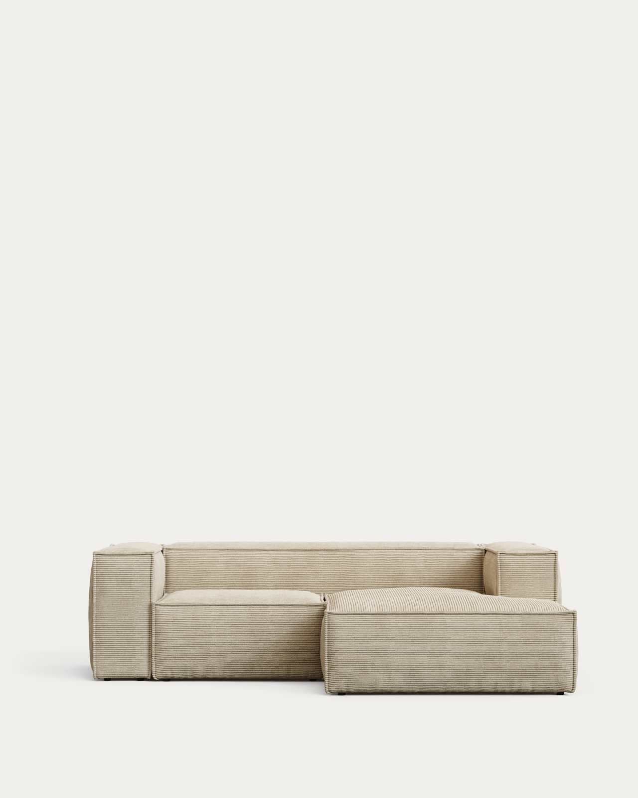 Blok 2-seater right chaise longue sofa in natural thick corduroy 240cm FSC Mix Credit