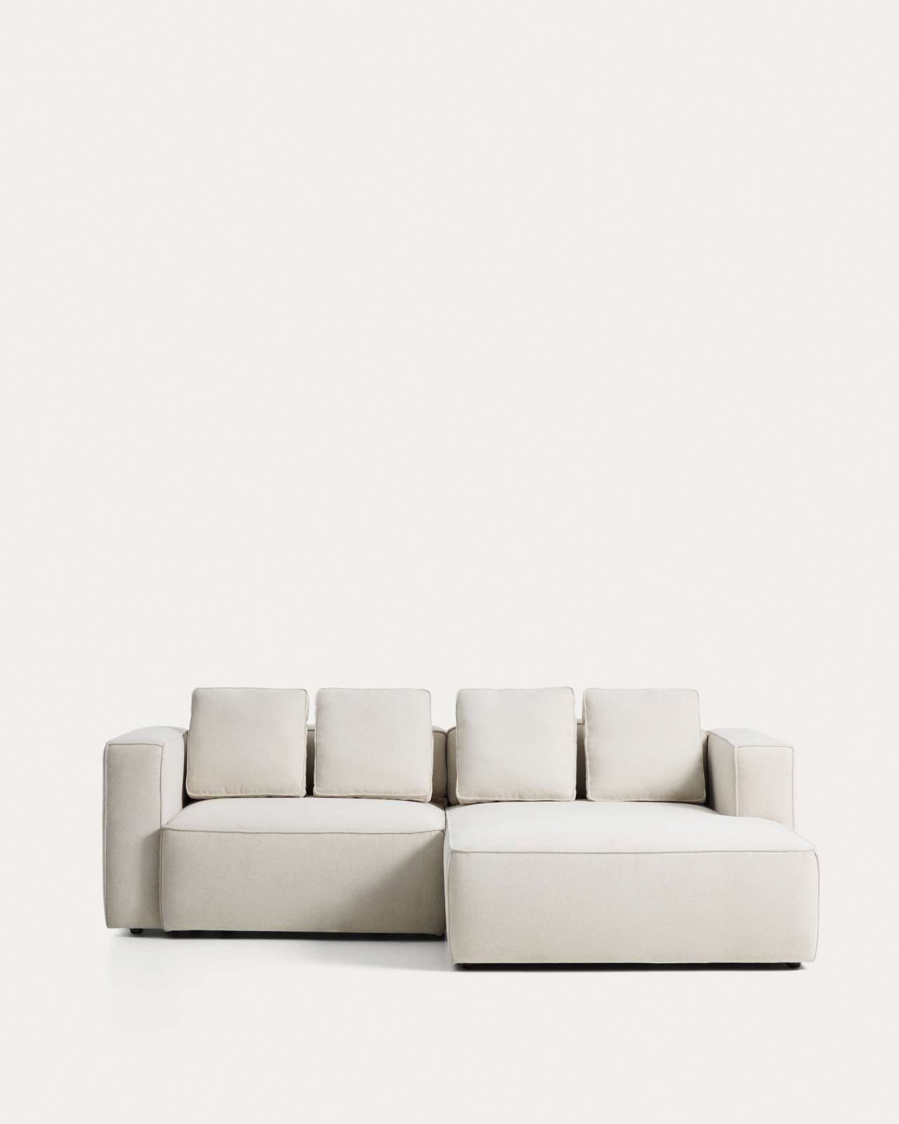 Marela beige chenille 3-seater sofa bed with right chaise longue 236cm FSC Mix Credit