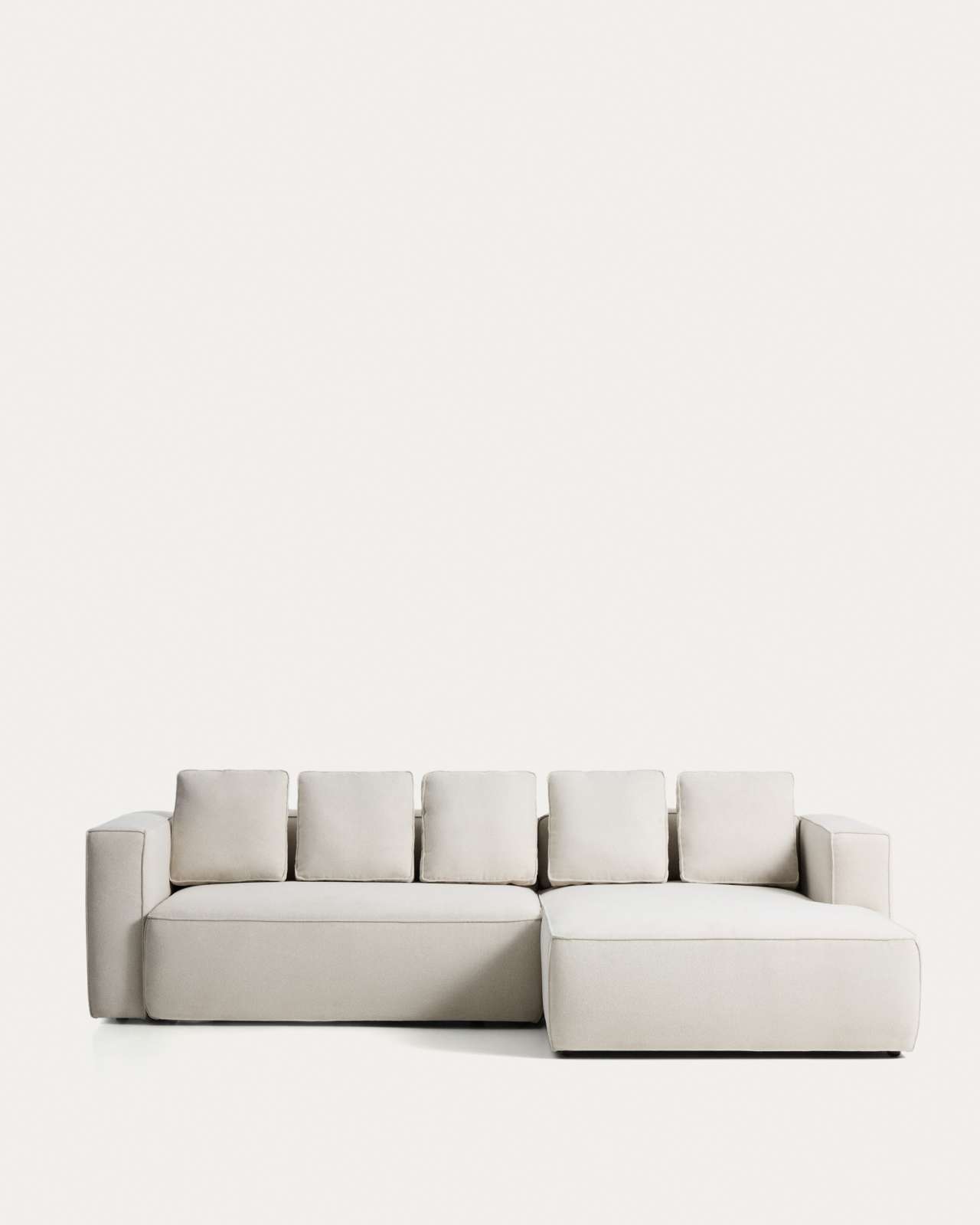 3-Sitzer Bettsofa Marela mit Chaiselongue rechts in beiger Chenille, 276 cm, FSC Mix Credit