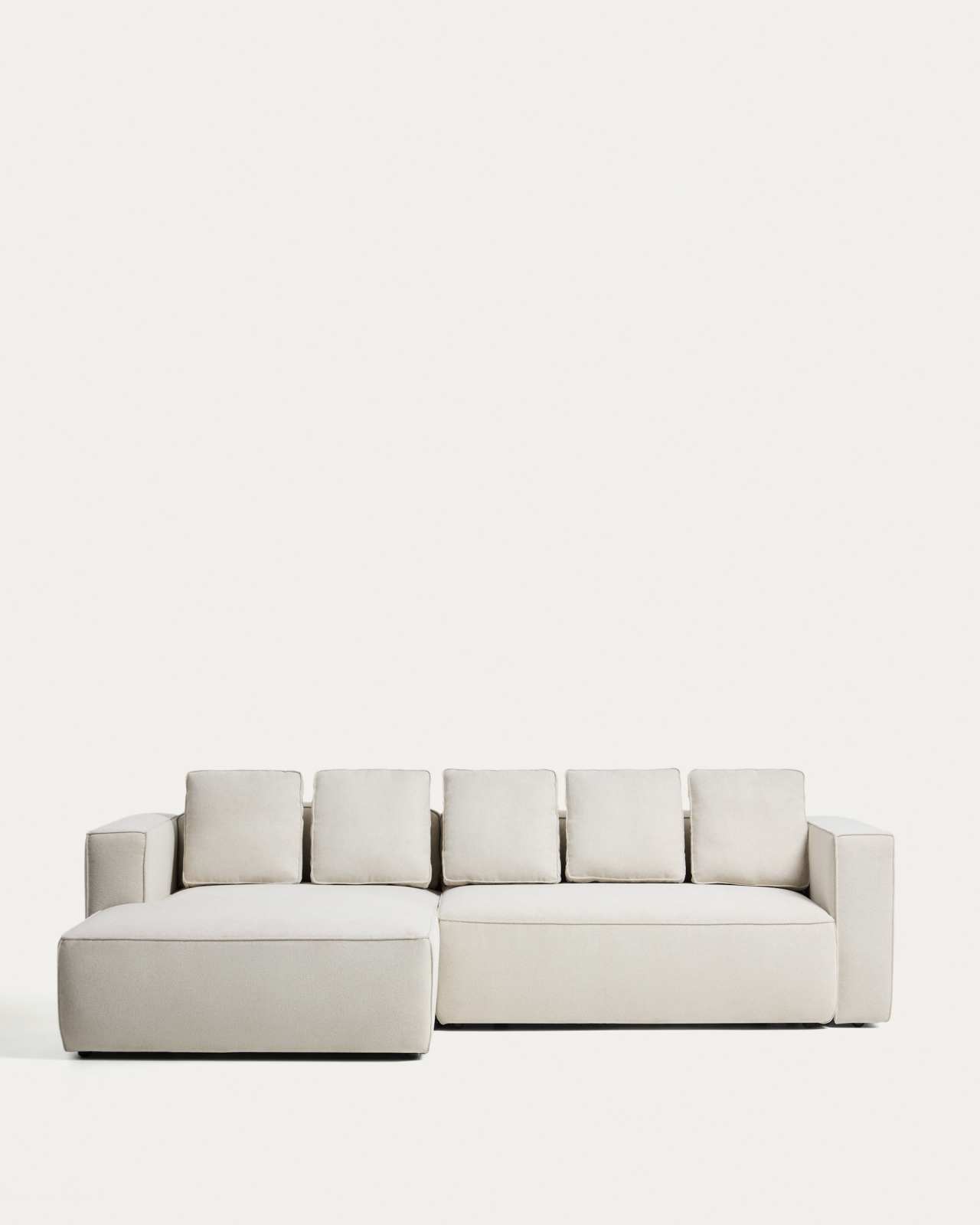 Canapé-lit Marela 3 places avec méridienne gauche en chenille beige 276 cm FSC Mix Credit