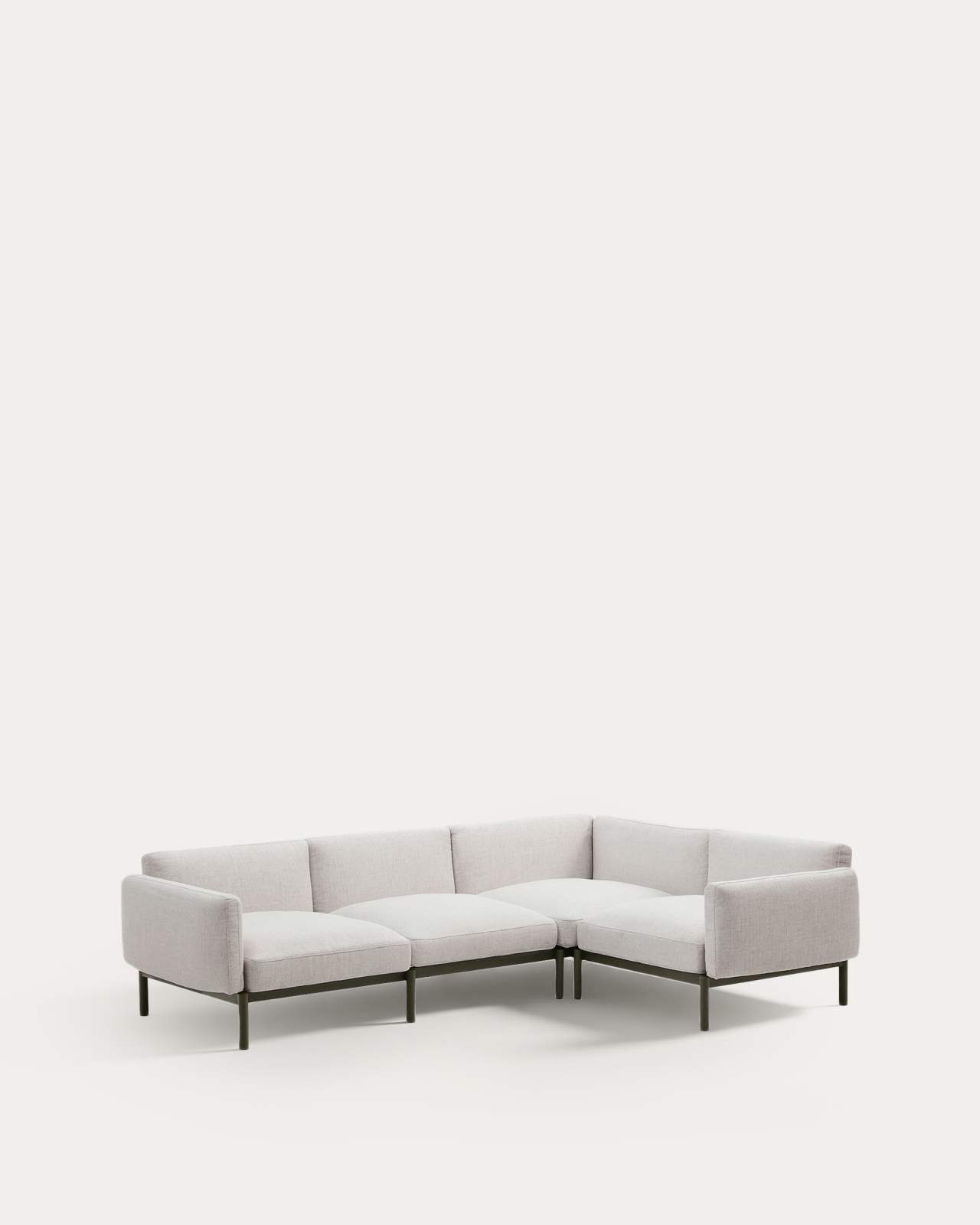 Sorells modular 5-seater outdoor corner sofa in aluminium with green finish 276 x 191,5 cm