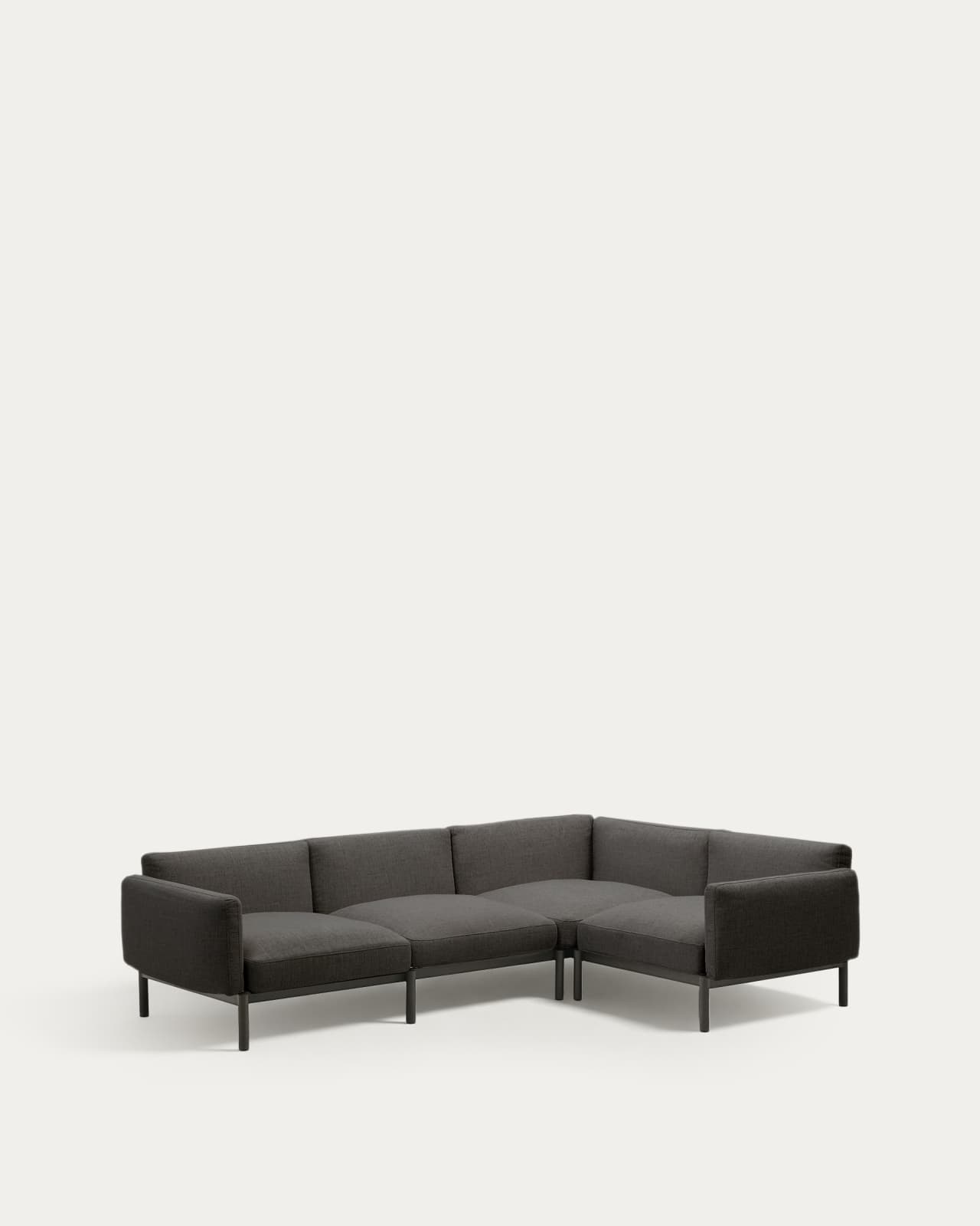 Αρθρωτός 5θ γων. καναπές outdoor Sorells γκρι ταπετσαρία και γκρι αλουμίνιο 276x191,5εκ