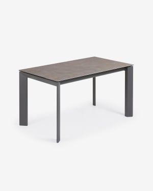 Axis porcelain extendable table in Volcano Ash finish anthracite steel legs 140(200)cm