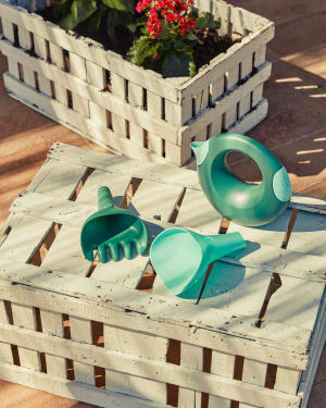 Rawni gardening play set with watering can, rake and shovel