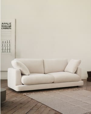 3θ καναπές Gala 3, μπεζ, 210 cm