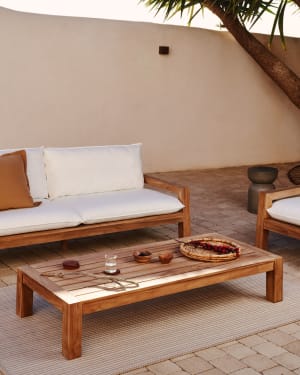 Forcanera coffee table in solid teak, 150 x 71 cm