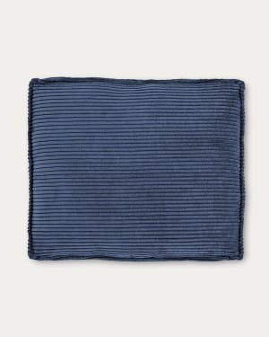 Blok cushion in blue wide seam corduroy, 50 x 60 cm FR